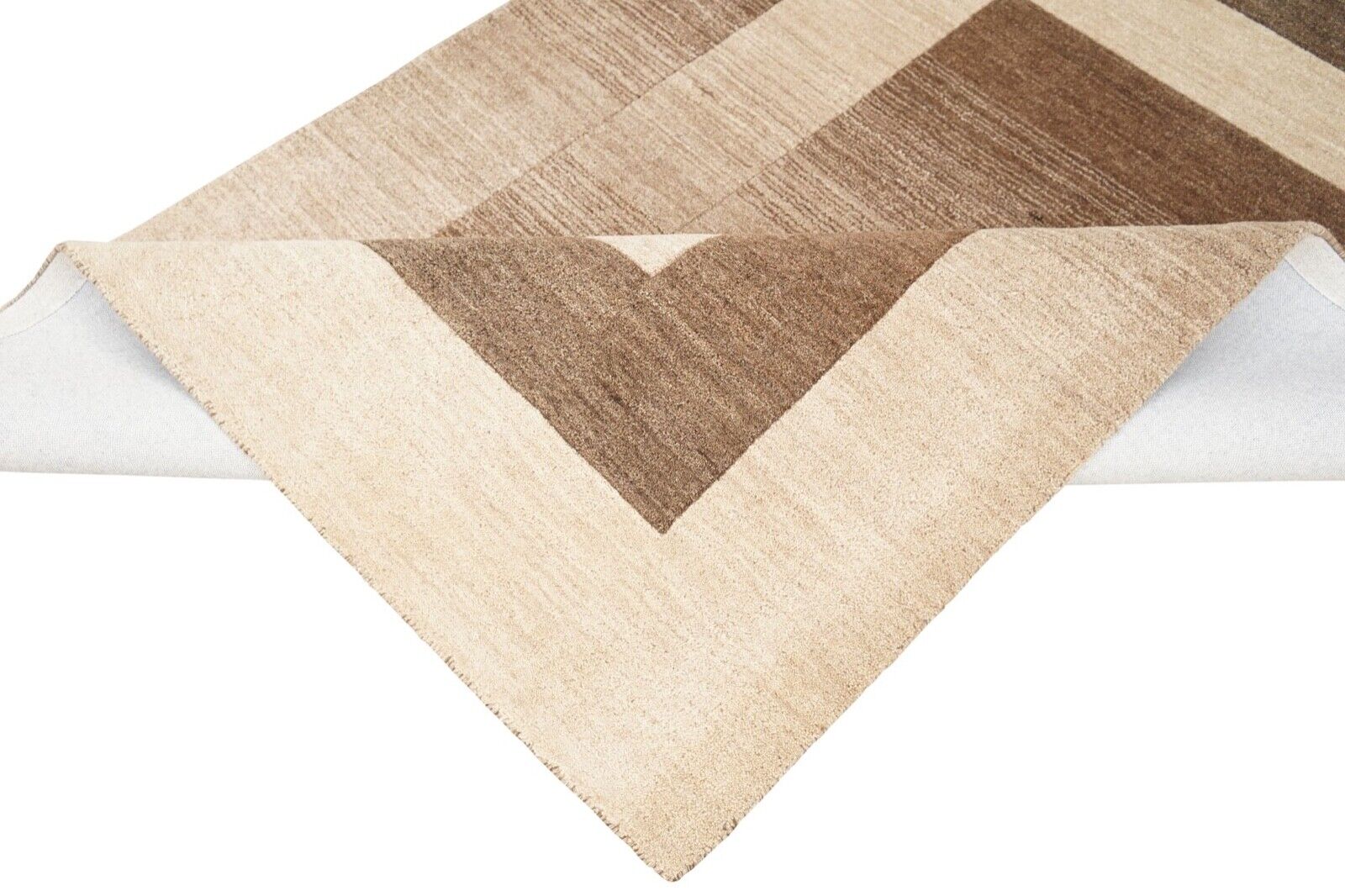 Braun Beige Teppich 100% Wolle 160X230 cm Orientteppich Handgetuftet HT220