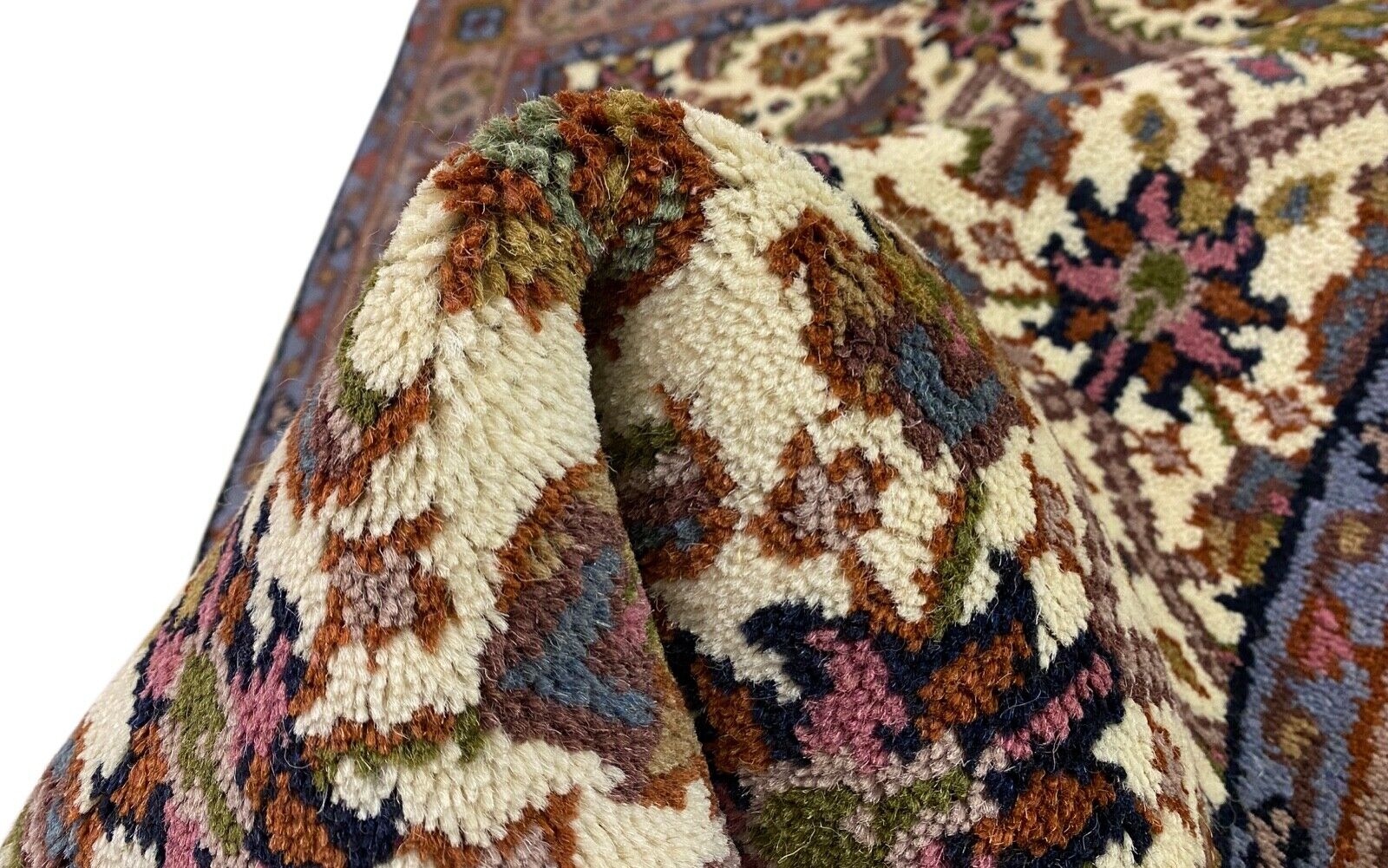 Beige Teppich Wolle Handgeknüpft Orientteppich 100% Schurwolle 90X160 cm D9