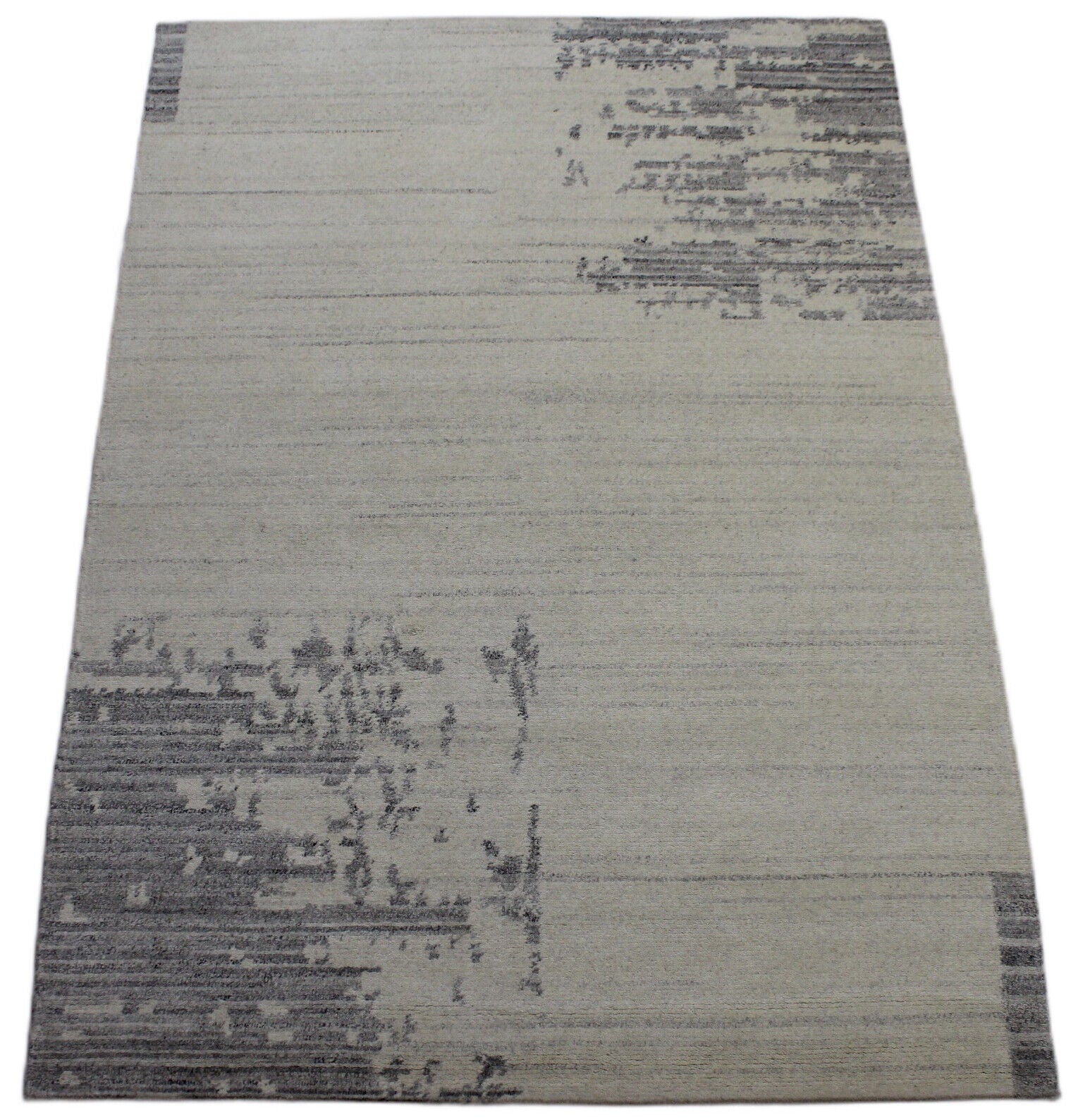 Orientteppich Nepal Teppich Handgeknüpft Beige Grau 100% Wolle 162x230 cm N-36