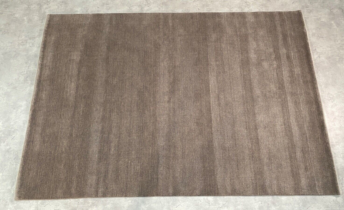 Taup Grau Teppich 100% Wolle 200x300 cm Handgewebt einfarbig gefärbt UNI AN2