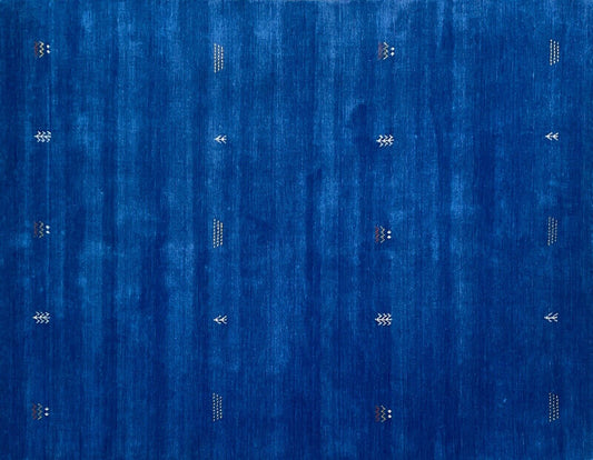 Gabbeh Blau Teppich 160x230 cm Handgewebt 100% Wolle Lori Debbich Loom G64T6
