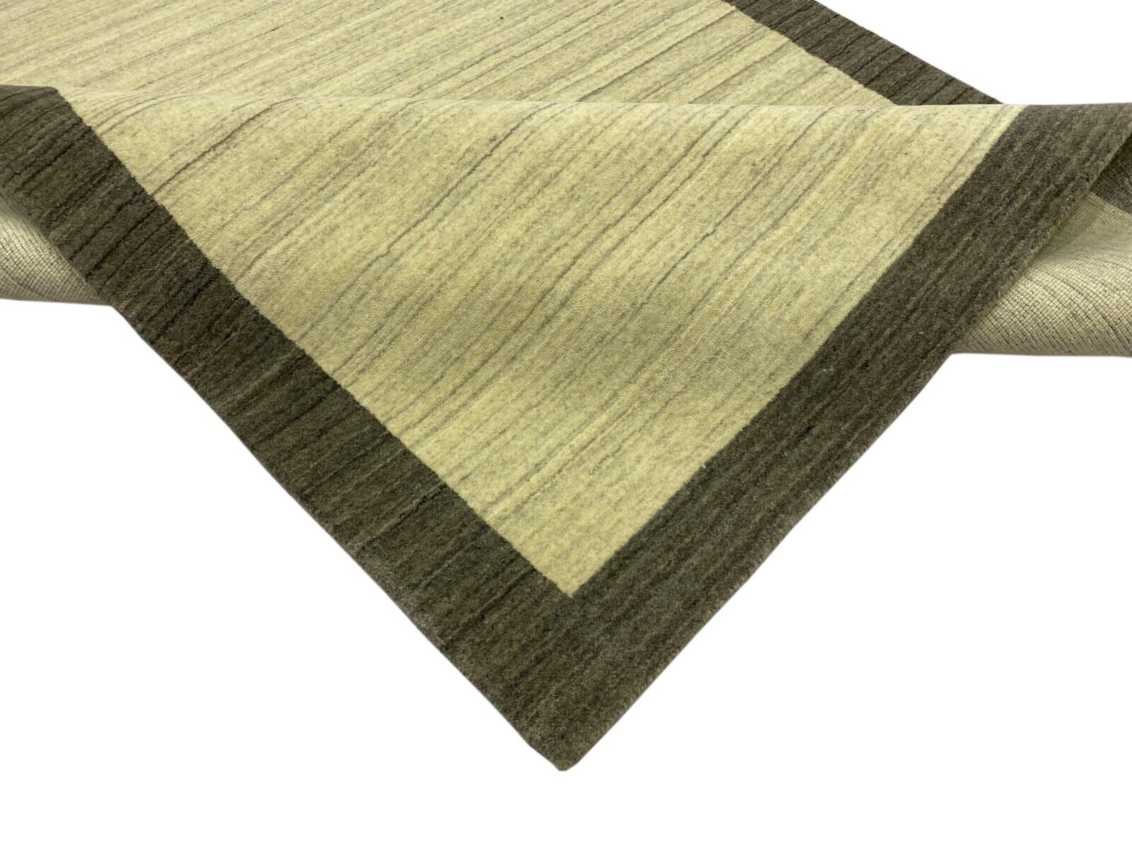 Beige Braun Teppich 100% Wolle Lori Handgewebt natürliche Wolle 130x180 cm S167