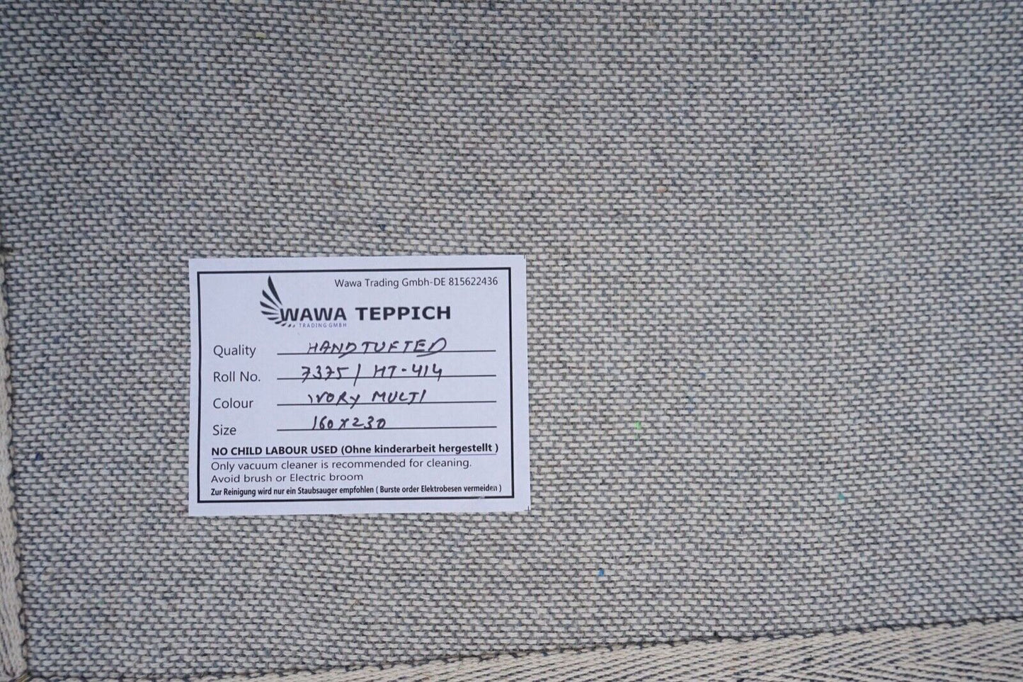 Teppich 100% Wolle Beige Braun 160X230 cm Orientteppich Handgetuftet HT414