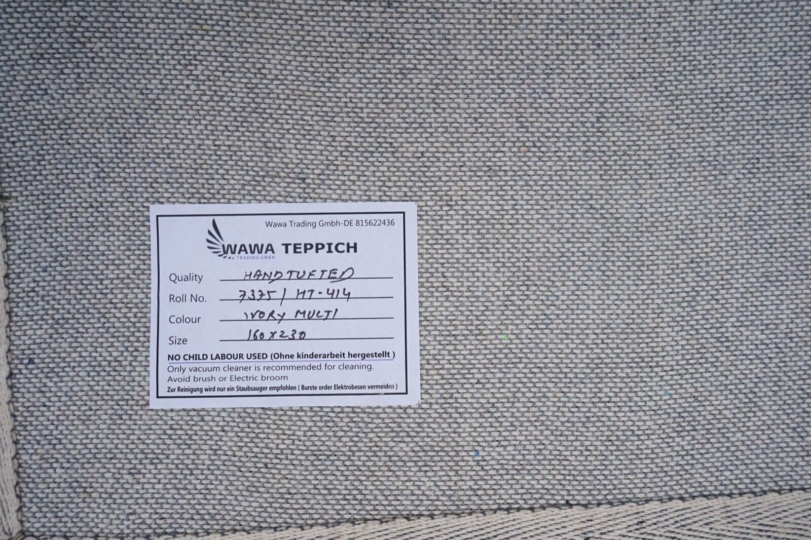 Teppich 100% Wolle Beige Braun 160X230 cm Orientteppich Handgetuftet HT414