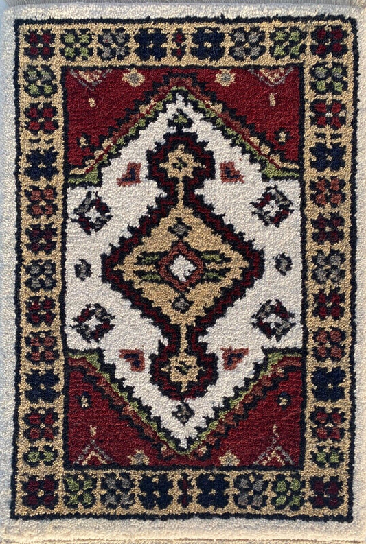 Brücke 40X60 CM Handgeknüpft Automatten Teppich Fußmatten 100% Wolle Rot P5