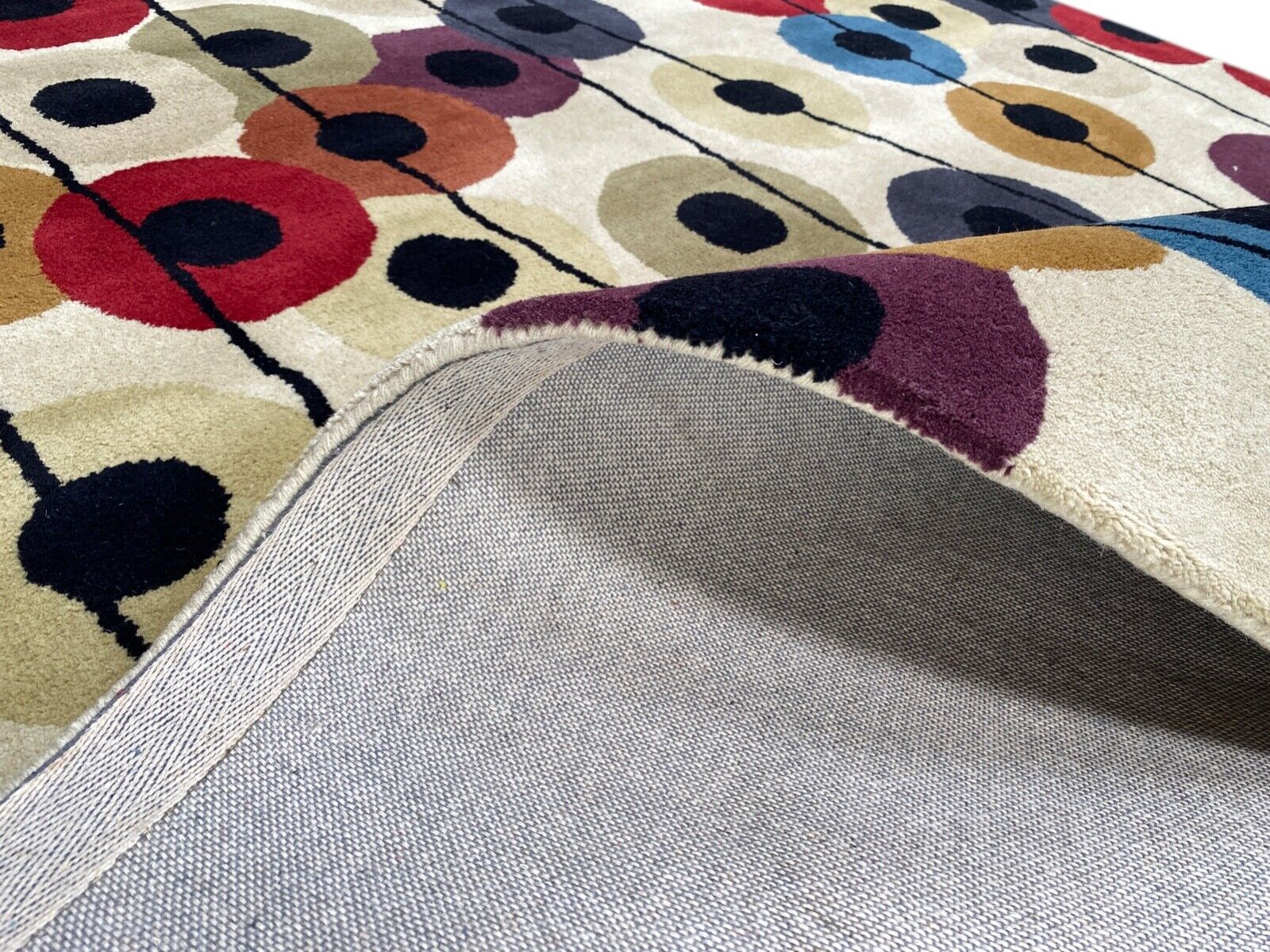 Wohnzimmer Teppich 100% Wolle Beige 200X300 cm Orientteppich Handgewebt CD 1