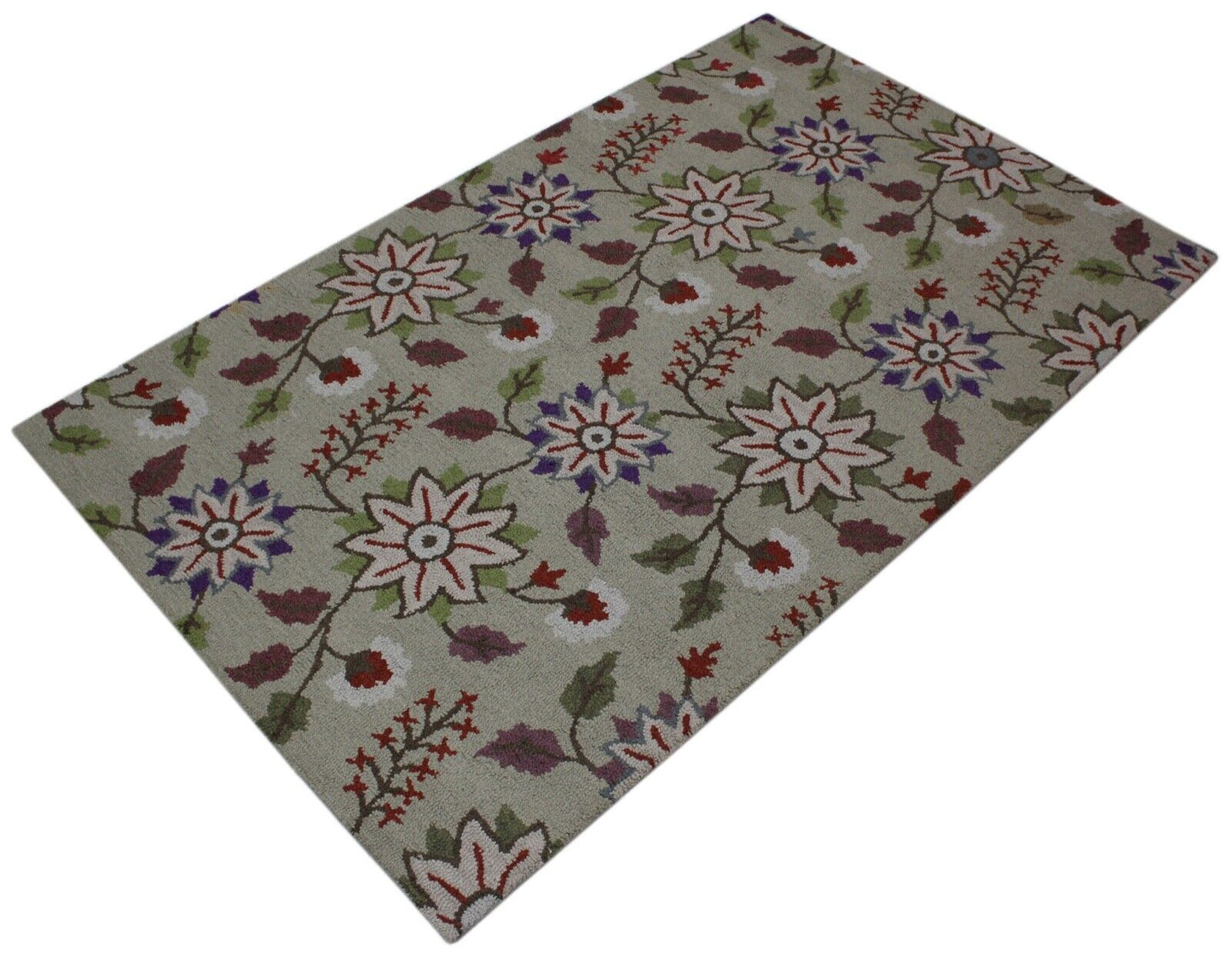 Teppich 100% Wolle Orientteppich Beige Braun 150X240 cm Handgetuftet MH946