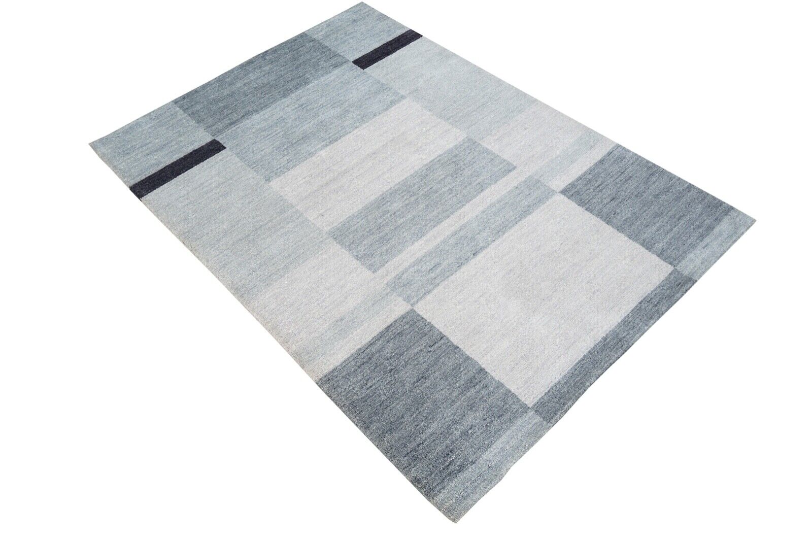 Grau Beige Teppich 120x180 cm 100% Wolle Handgewebt  Lori Buff Lr442