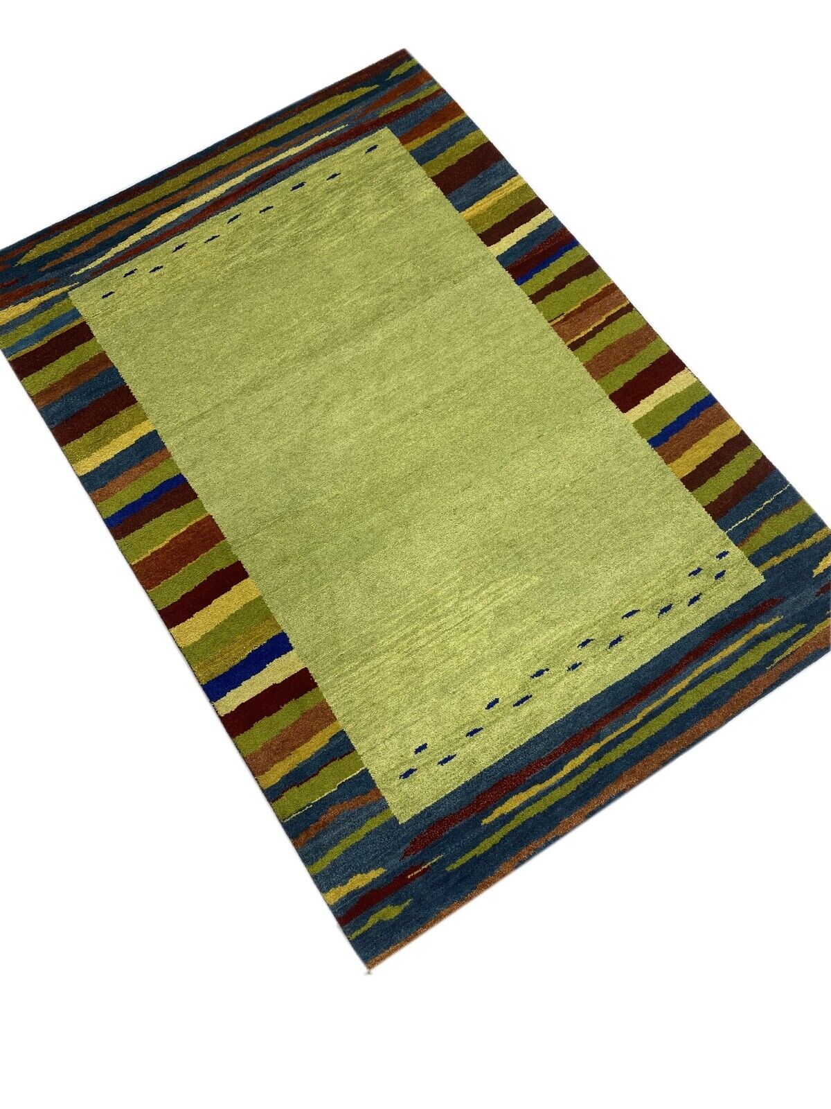 Gabbeh Teppich 100% Wolle Pista Hell Grün Handgeknüpft 170X240 cm WR33