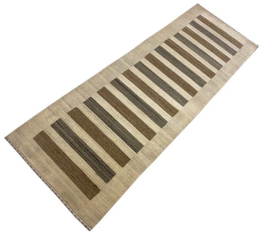 Beige Braun Brücke 100% Wolle Handgewebter Teppich Orientteppich 85X250 CM