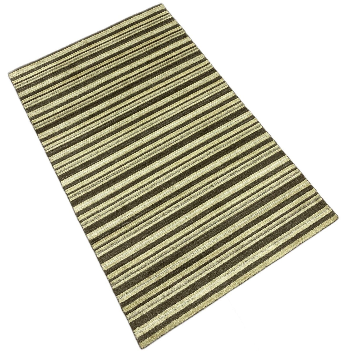 Teppich 100% Wolle Grau Beige Gabbeh lori Handgewebt 114x180 cm dp Garn S96