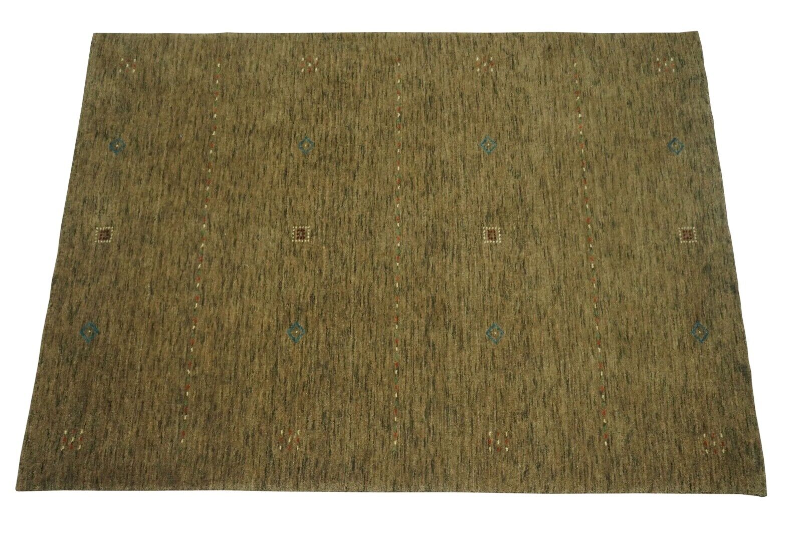 DunkelBeige Beige Gabbeh Teppich Handgewebt 100% Wolle 140x200 cm Lori Lr694
