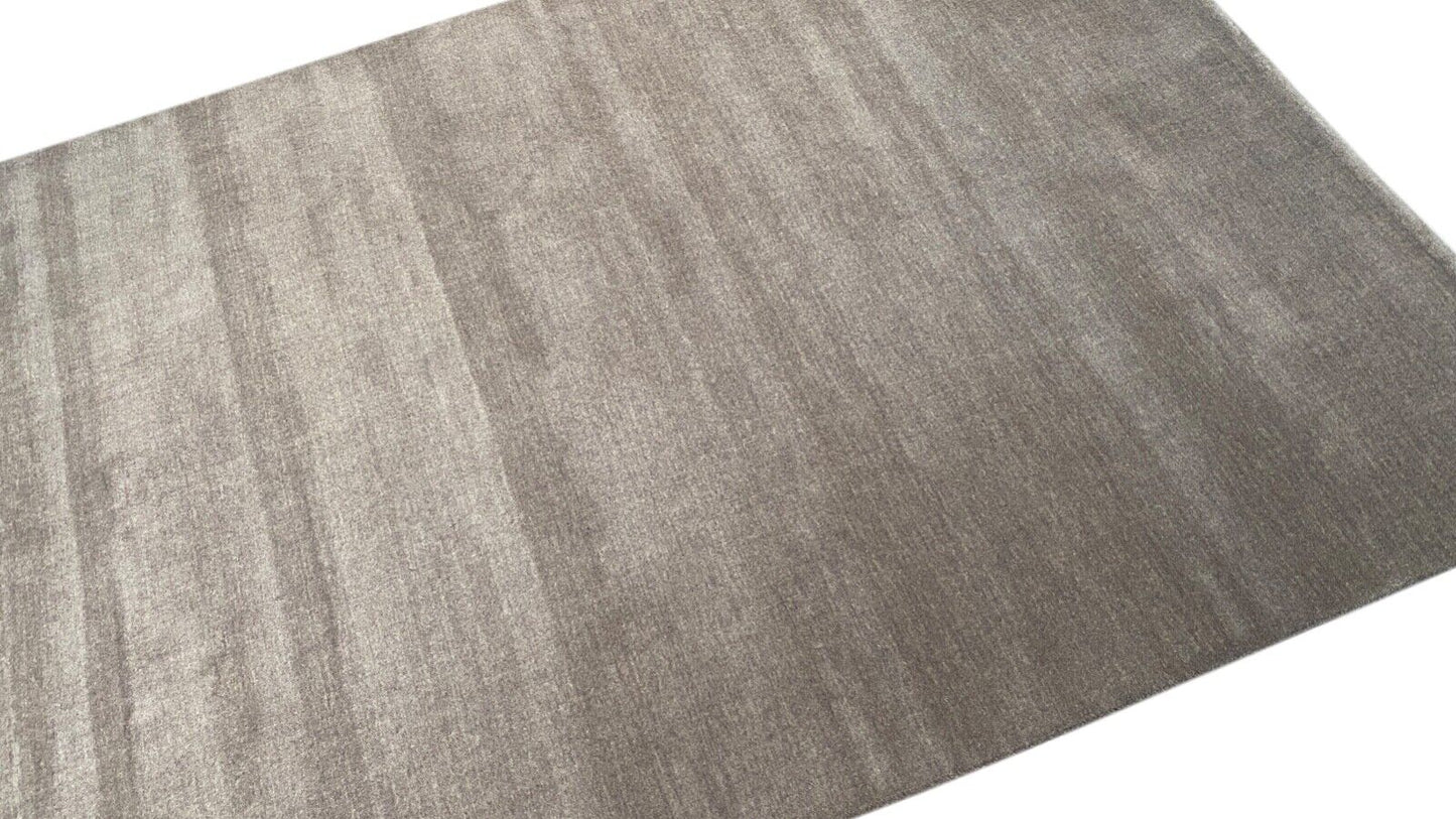 Taup Grau Teppich 100% Wolle 200x300 cm Handgewebt einfarbig gefärbt UNI AN2