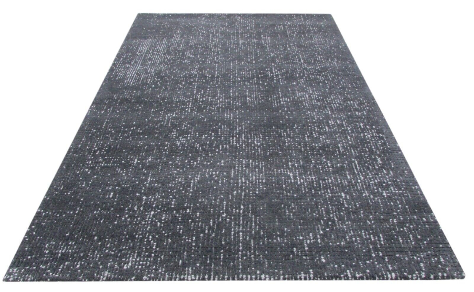 Tappeto 100% Lana Nero Grigio 160X230 cm Design Soggiorno Tuftato a Mano T792