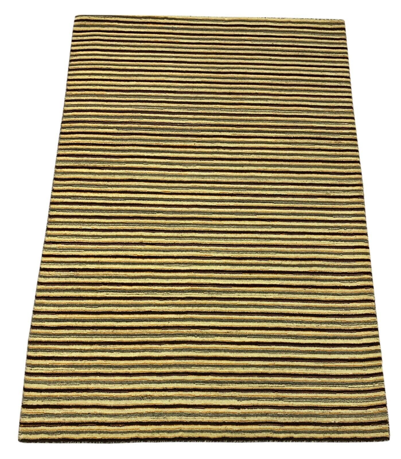 Gabbeh Teppich 100% Wolle Grau Beige loom lori Handgewebt 125x180 cm S155