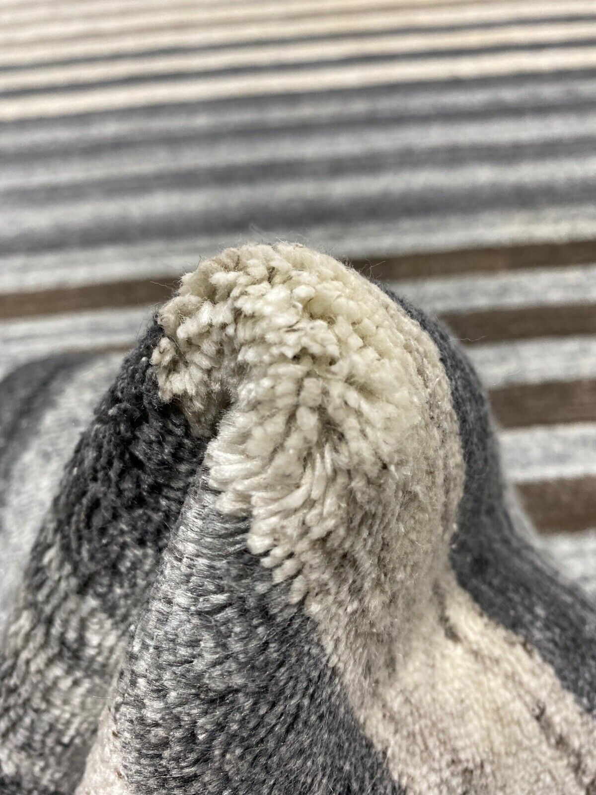 Teppich 100% Wolle Grau Silber Braun loom lori Handgewebt 120x180 cm dp Garn S45