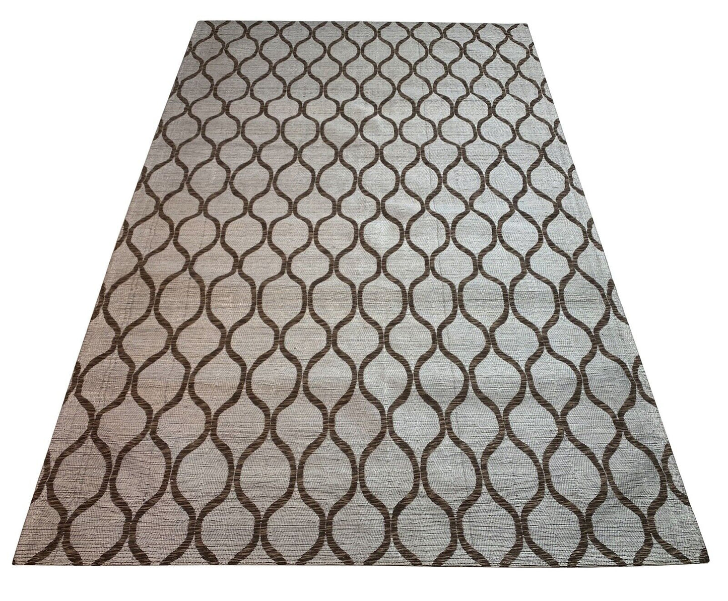 Jacquard Silber Teppich Flachgewebe Baumwolle Viskose 150x240 cm JST14