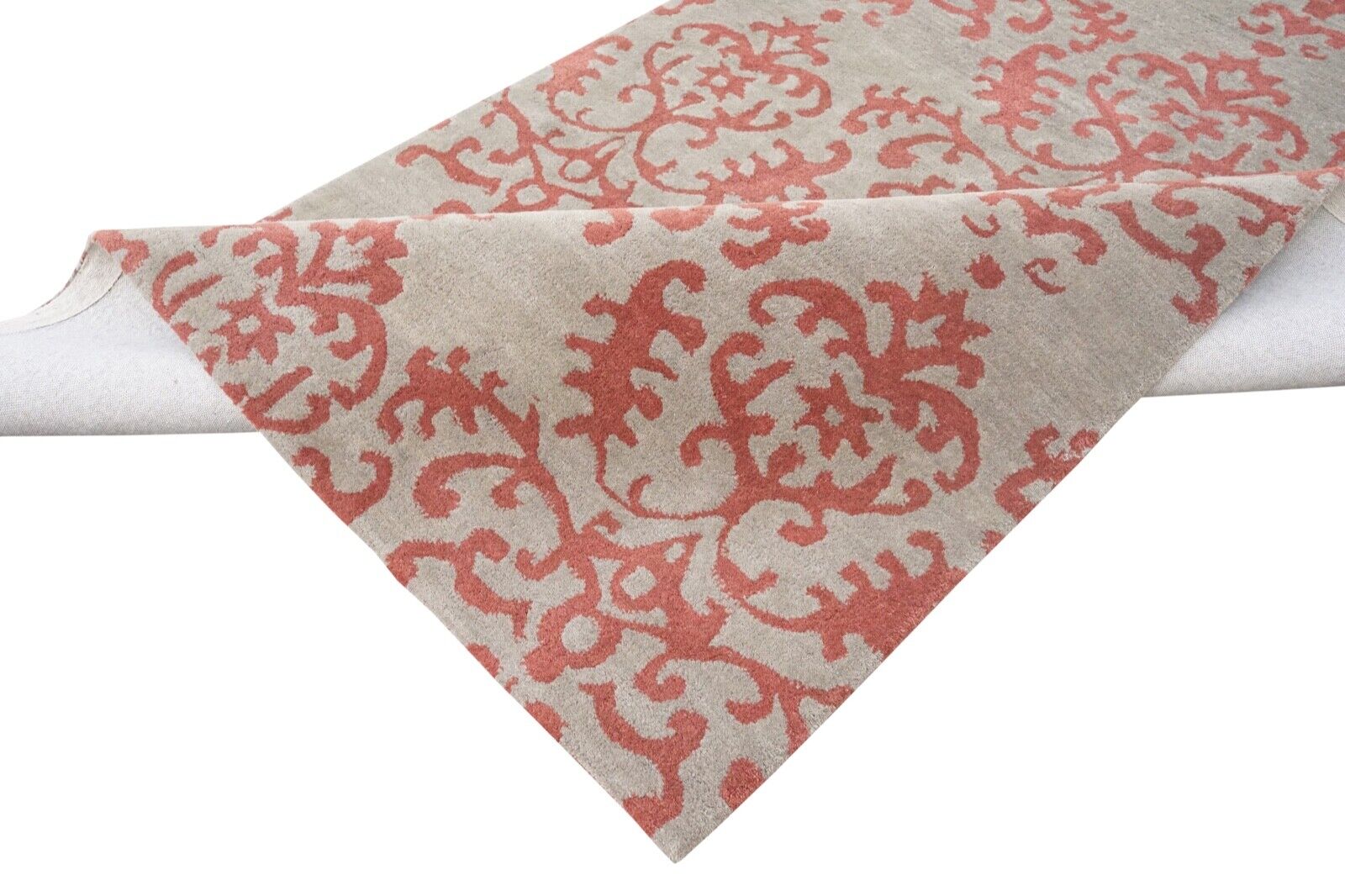 Teppich 100% Wolle Orange Beige 160X230 cm Orientteppich Handgetuftet HT405u