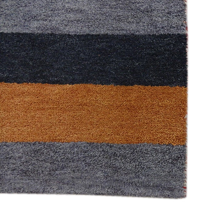Gabbeh Teppich 56x88 cm Handgeknüpft  ~ 100% Wolle ~ Grau Rot Beige  M33