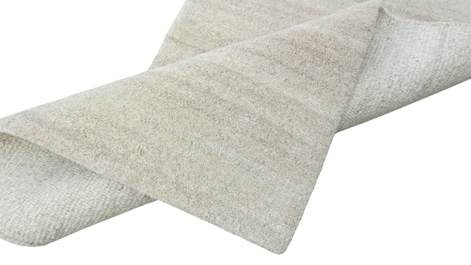 Nepal Teppich Handgeknüpft Beige 100% Wolle Orientteppich 76x135 cm N-129