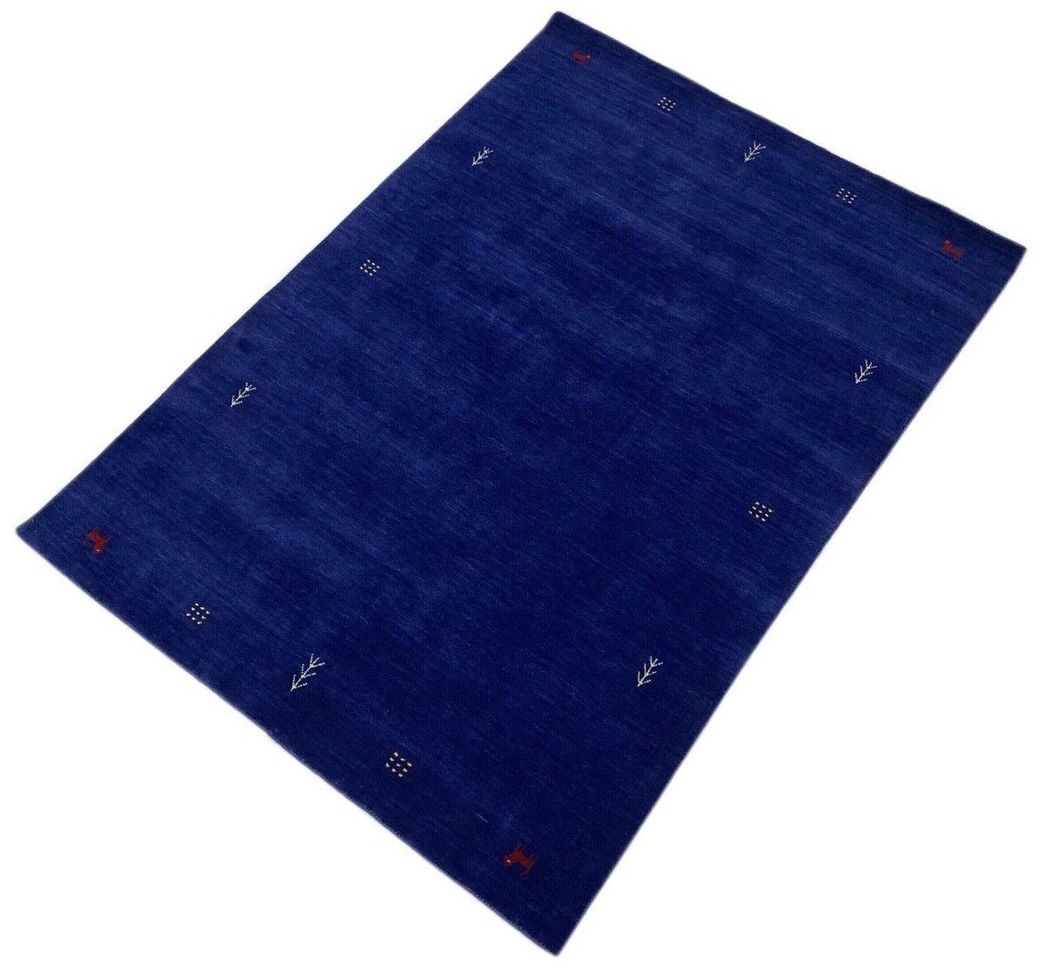 Alfombra azul 100% lana Gabbeh 170x240 cm Alfombra oriental Tejida a mano wr6