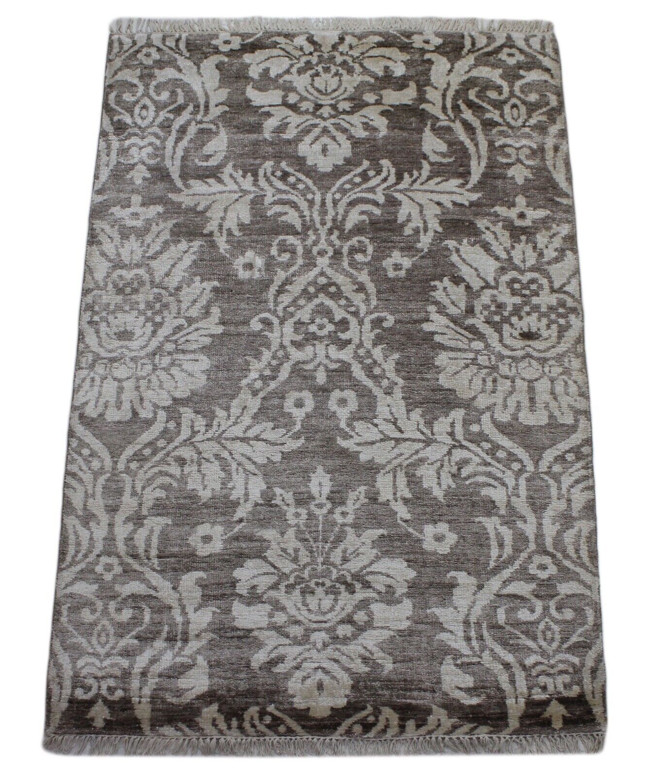 Seide Handgeknüpft Teppich 120X180 cm Hell Braun Seidenteppich Silk 2124