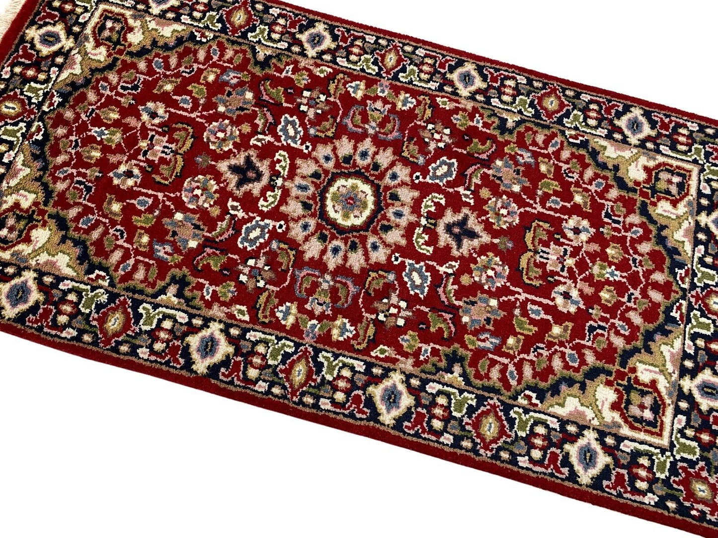 Rot Teppich Wolle Fußmatten Handgeknüpft 100% Schurwolle 70X140 cm D7