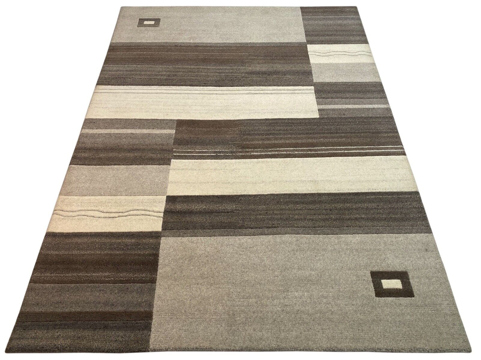 Indo Nepal Teppich Handgeknüpft Grau Beige Braun 170X235 cm Wolle Orientteppich