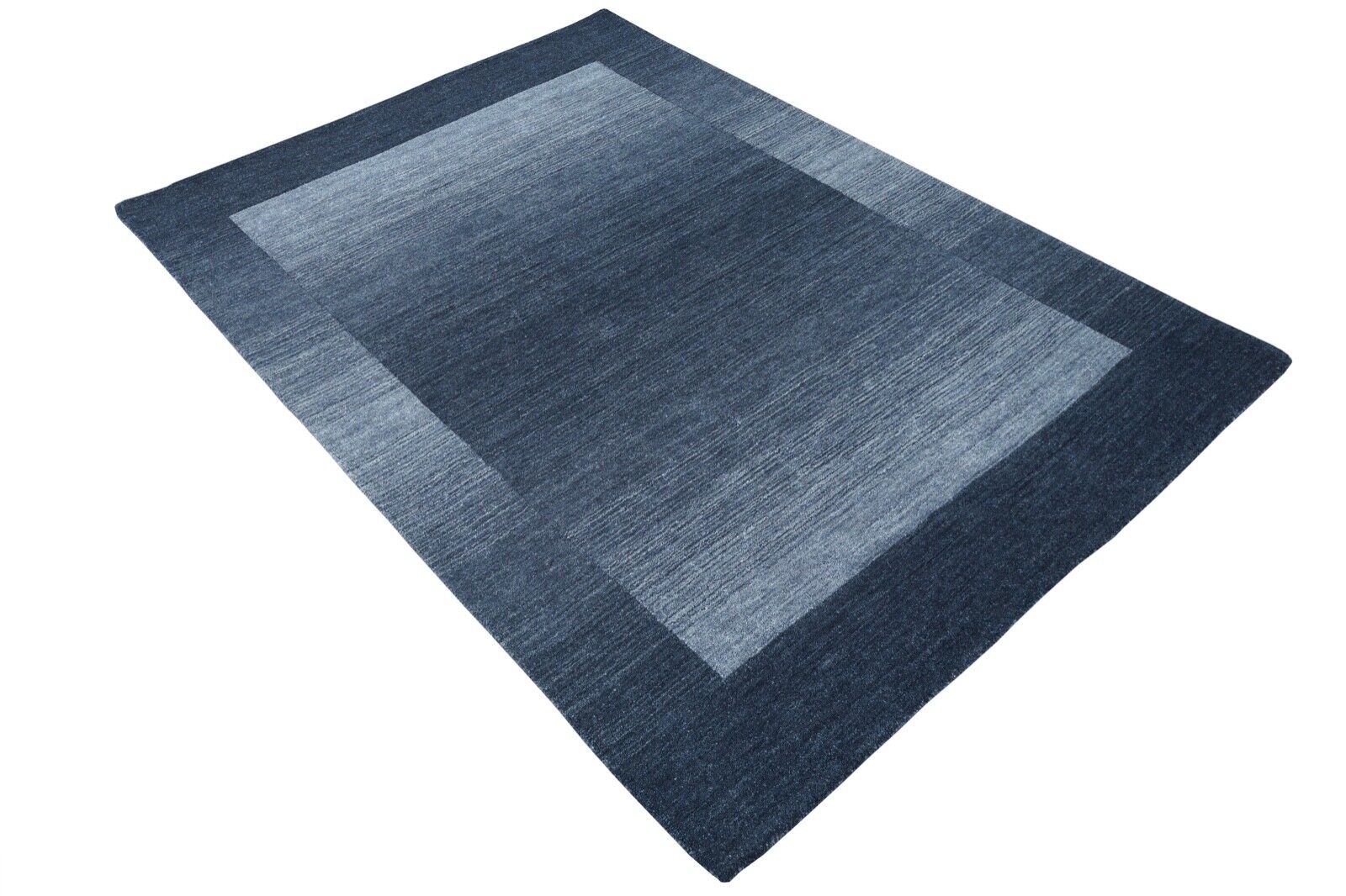 Teppich 100% Wolle Blau Grau 160X230 cm Handgetuftet Orientteppich HT253u