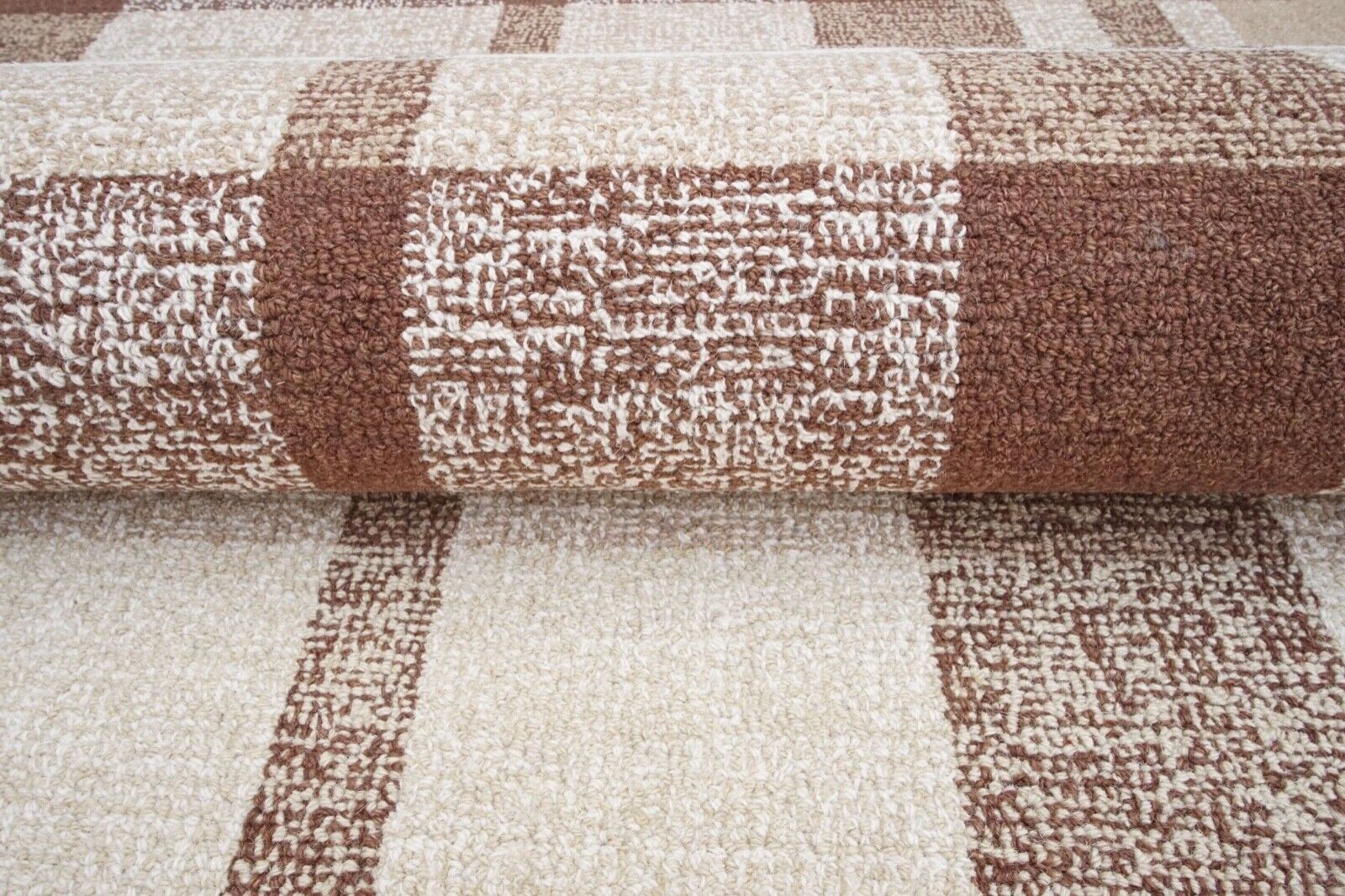 Teppich 100% Wolle Braun Beige 160X230 cm Orientteppich Handgetuftet HT236