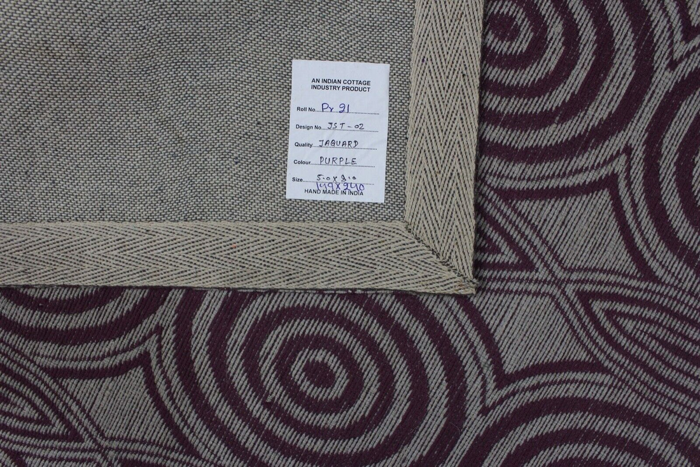 Teppich Flachgewebe Baumwolle Viskose 150x240 cm Jacquard Silber JST21