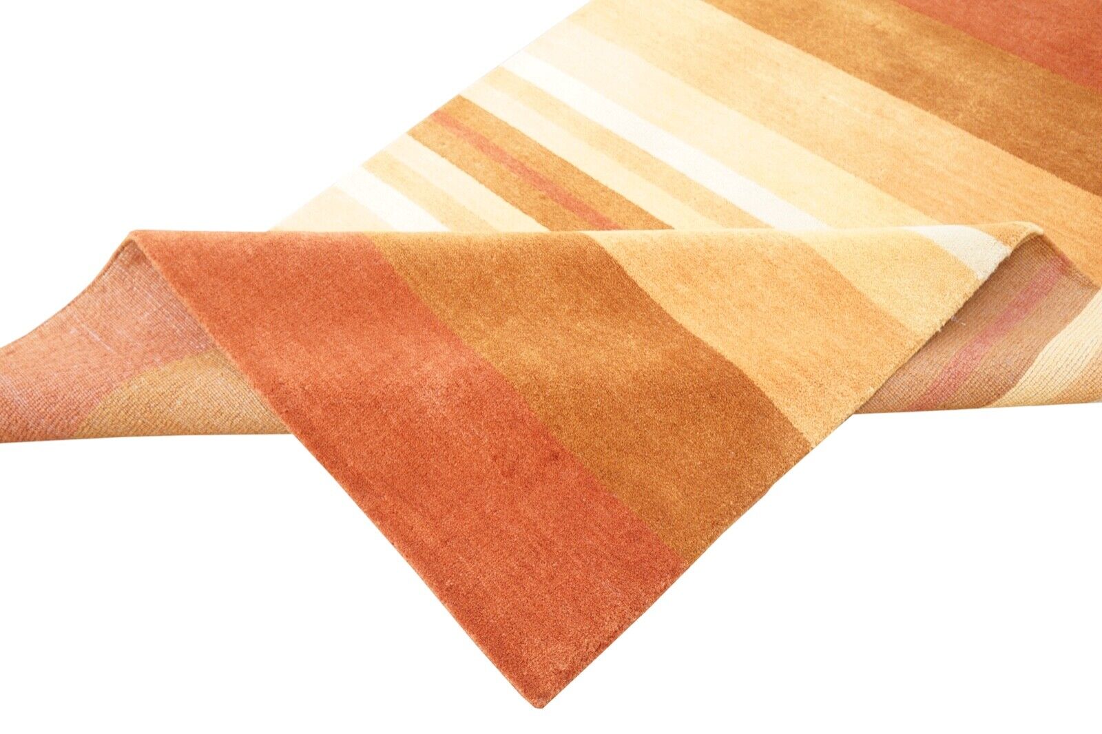 Gold Orange Beige Teppich 115x180 cm Handgewebt 100% Wolle Lori Buff Lr429