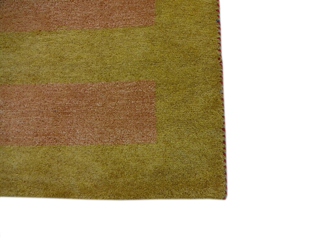 Gabbeh Teppich Handgeknüpft 100% Wolle Gold  Orientteppich 122X183 CM M48