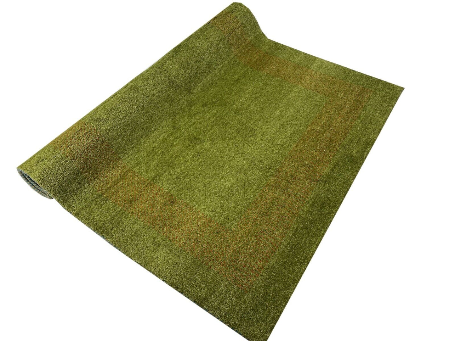 Gabbeh Teppich 100% Wolle Hell Grün Handgeknüpft 169X233 cm WR57