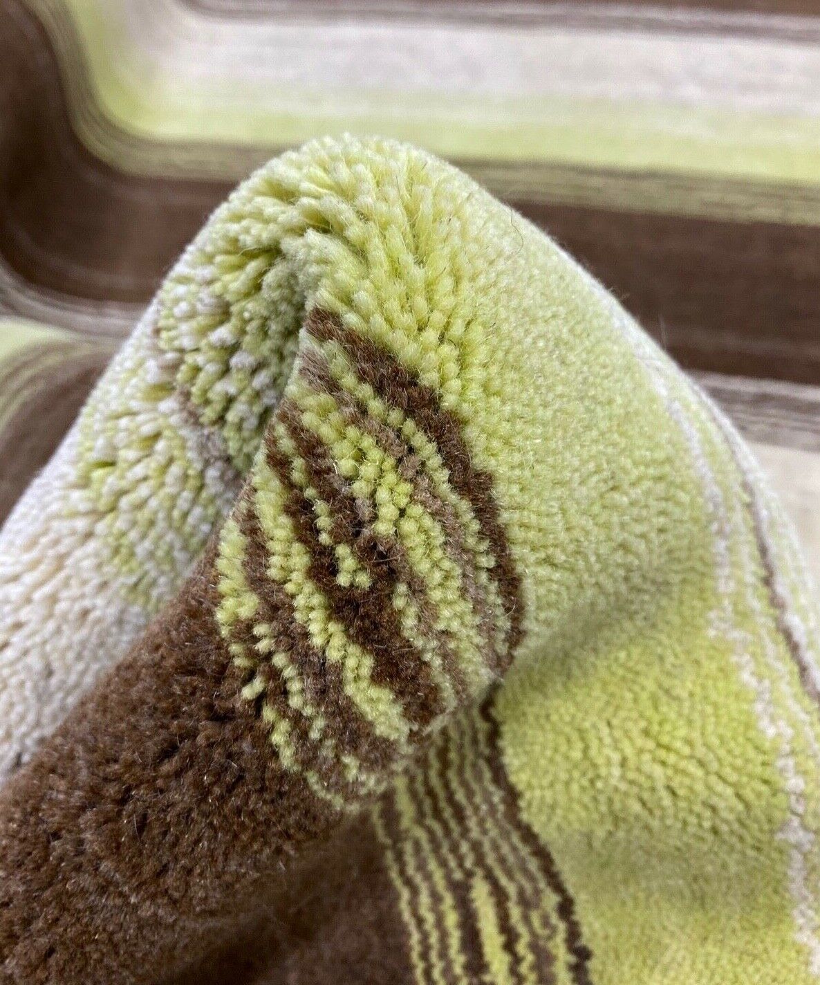 Teppich 100% Wolle Braun Beige Gelb Gabbeh lori Handgewebt 119x185 cm S76