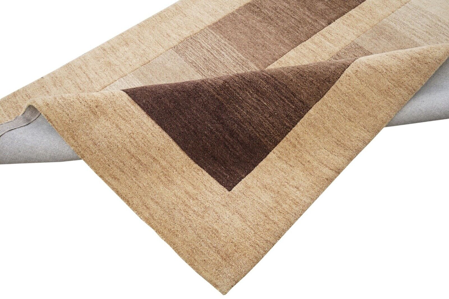 Beige Braun 140X200 cm Teppich 100% Wolle Orientteppich Handgetuftet HT622