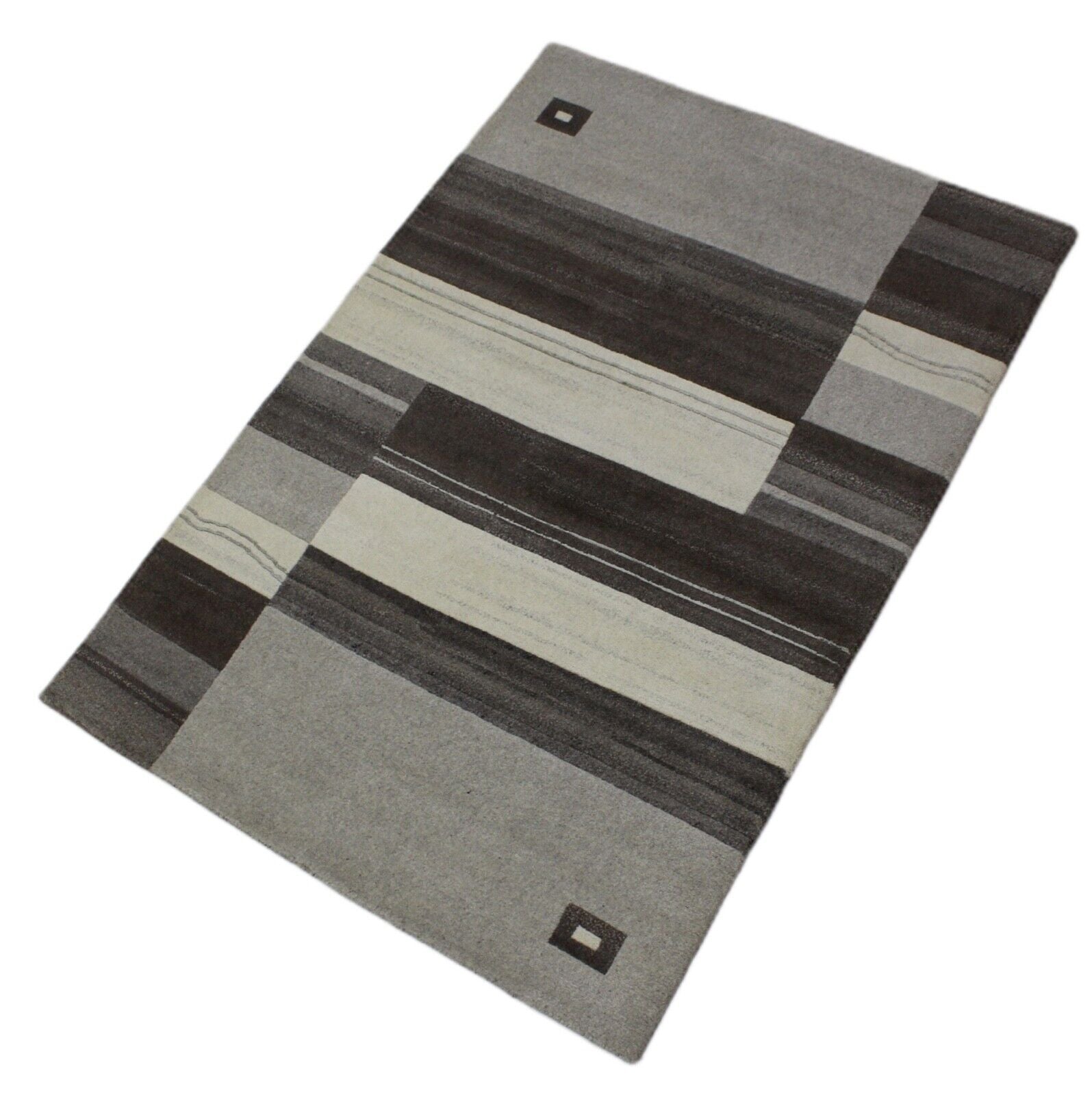 Indo Nepal Teppich Handgeknüpft Grau Beige Braun 120X180 cm Wolle Orientteppich