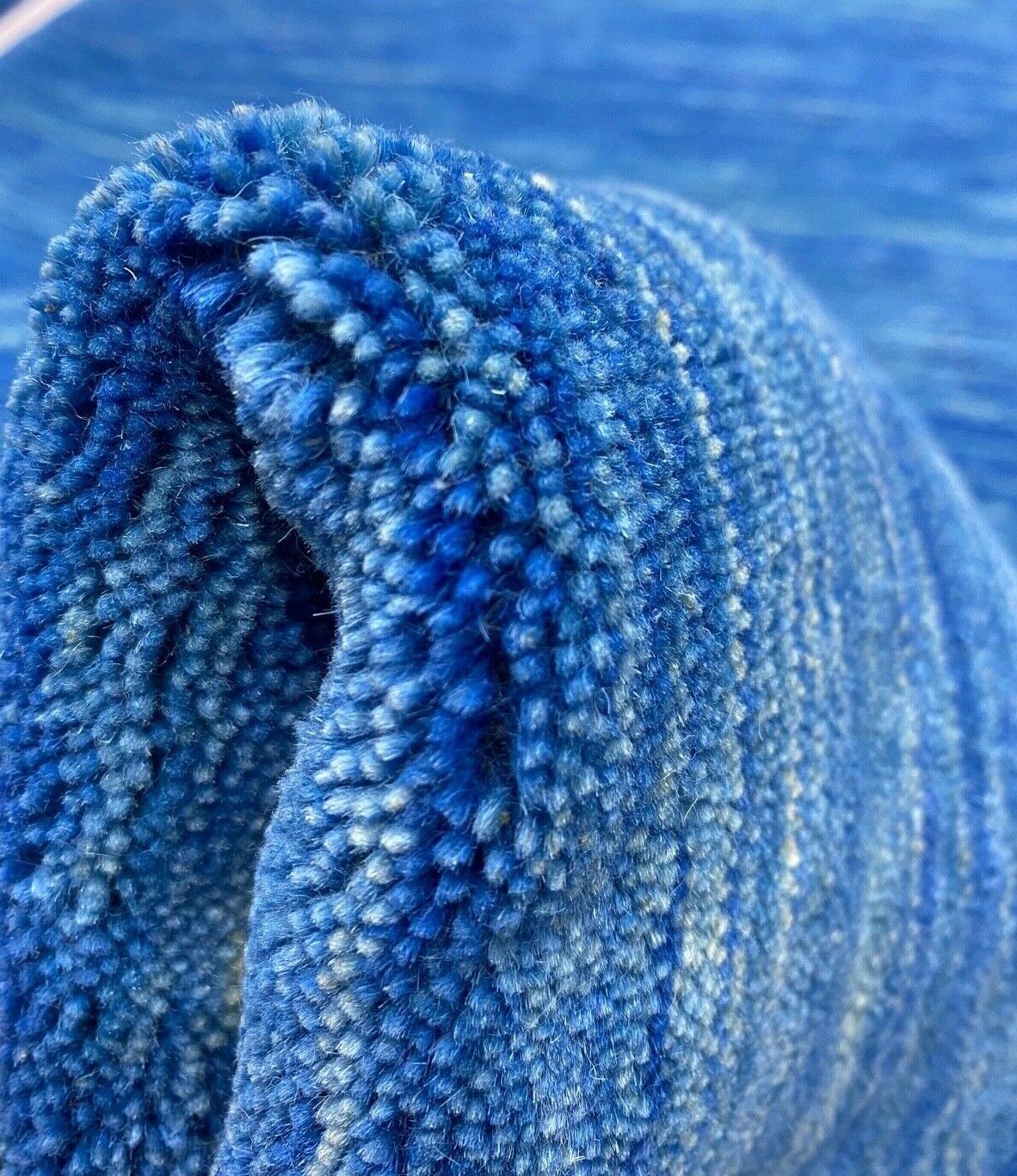 Blau Läufer Gabbeh Teppich 100% Wolle Loom Handgefertigt 80X297 cm WR132