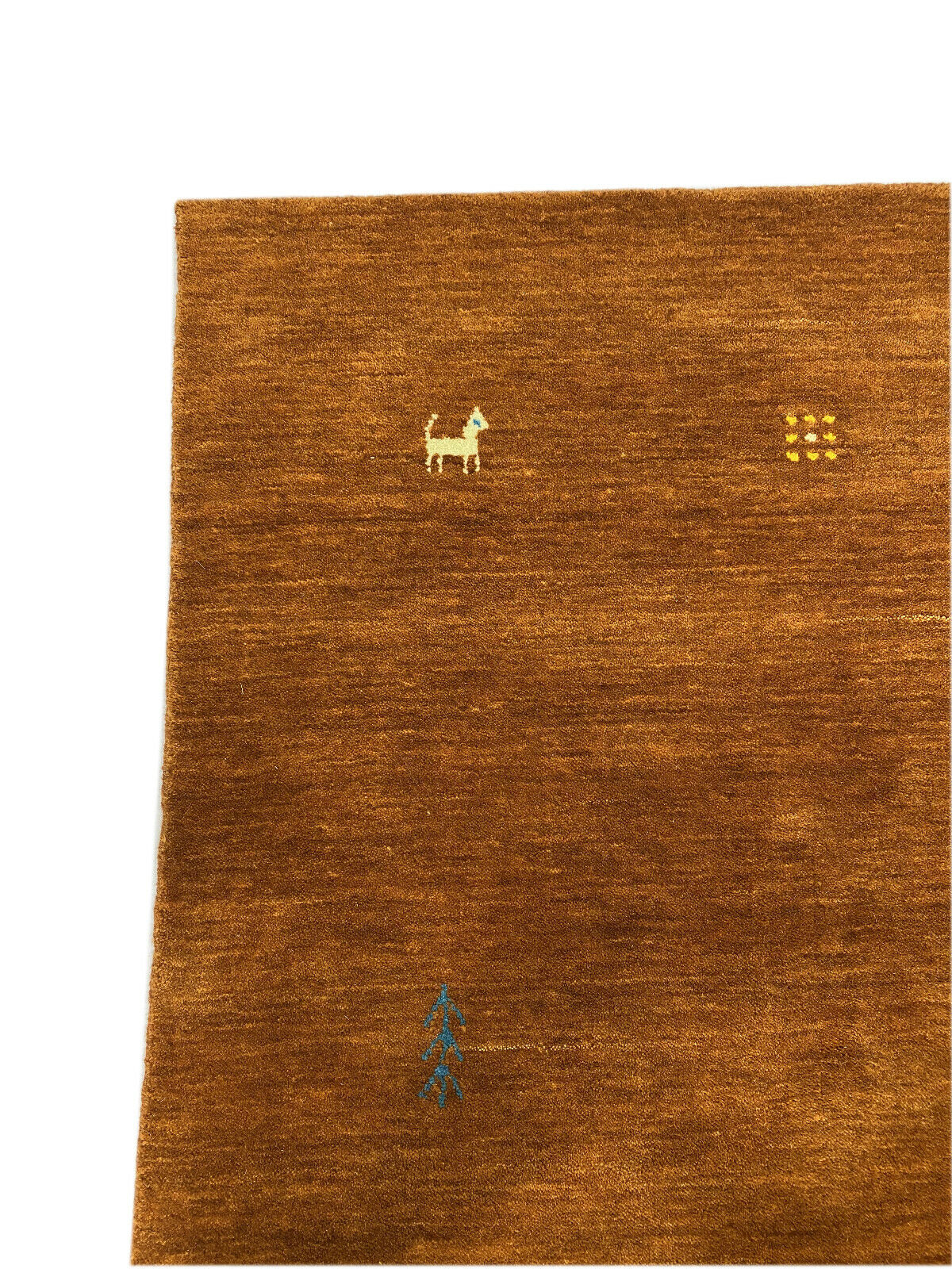 Braun Gabbeh Teppich 100% Wolle Handgefertigt Orientteppich 166X240 CM WR11