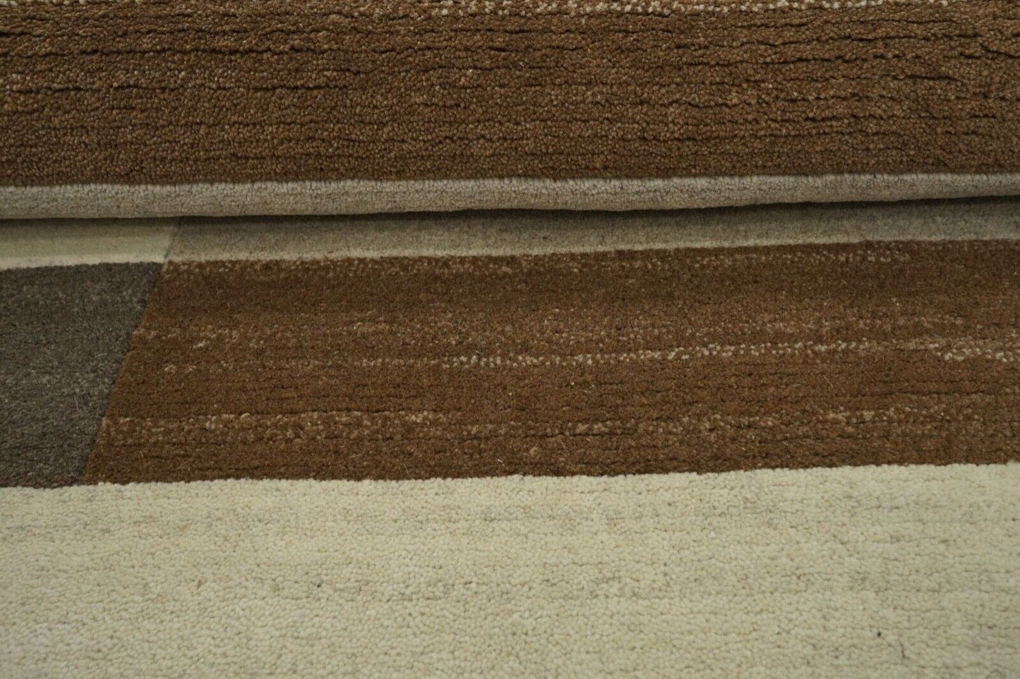 Nepal Teppich Handgeknüpft 100% Wolle Braun Beige Grau 140X200 cm N769