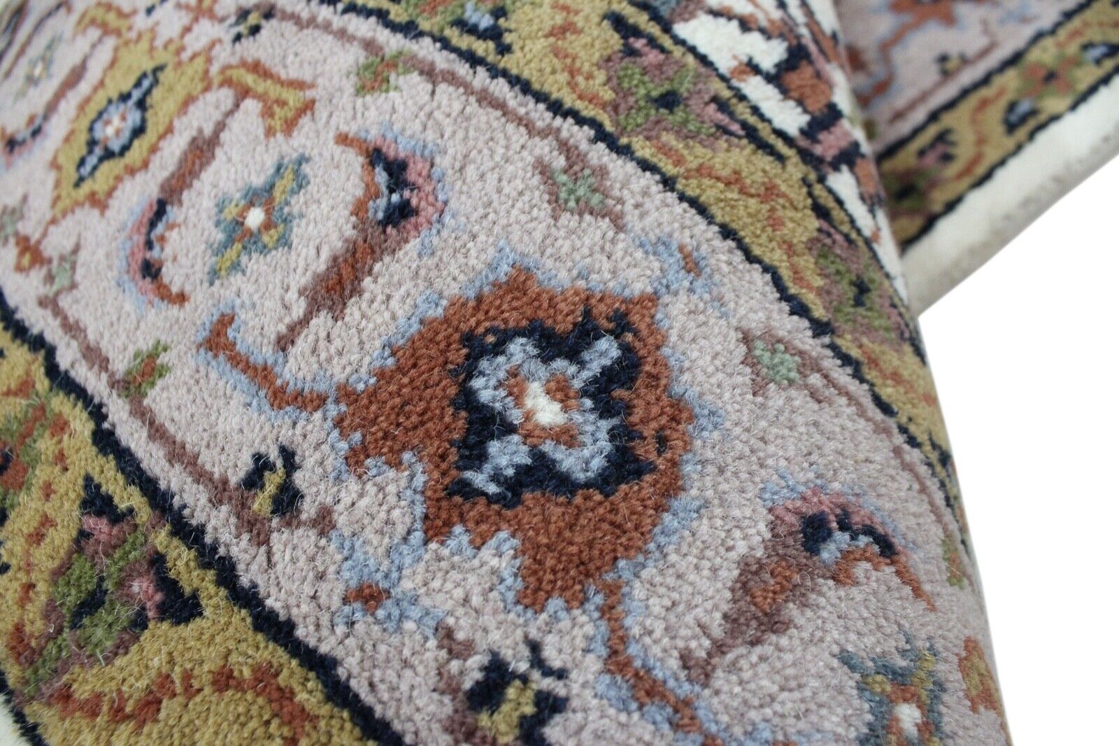 Beige Teppich Wolle Handgeknüpft Orientteppich 100% Schurwolle 120X180 cm D9