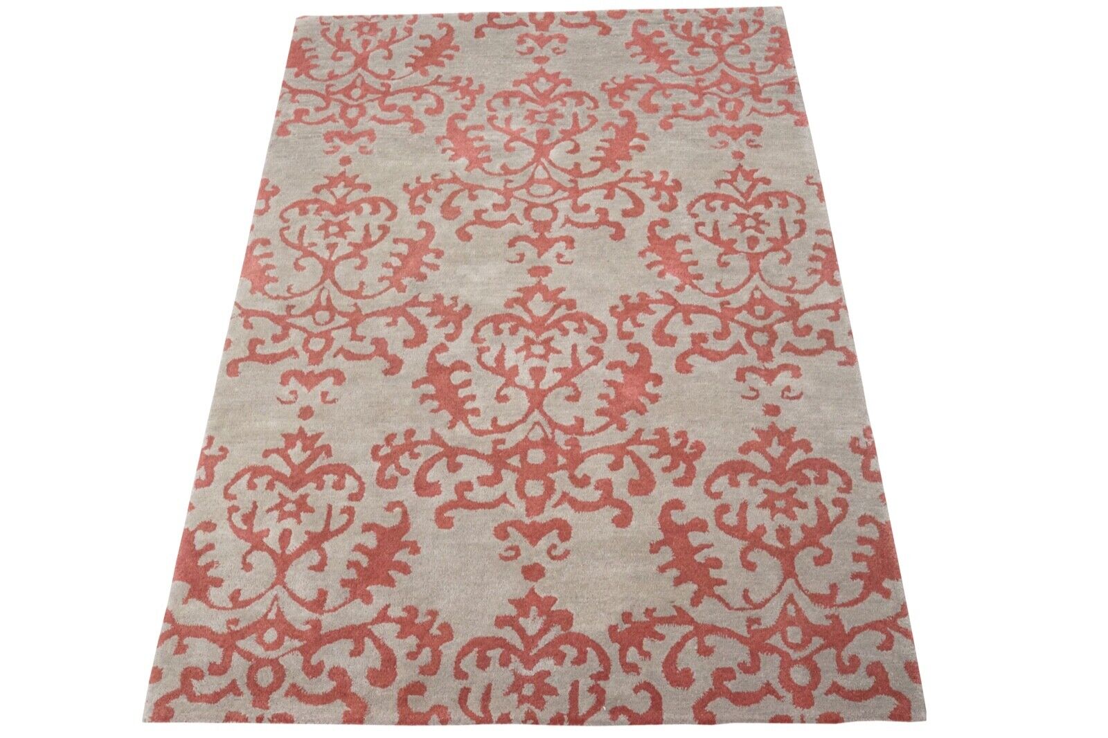 Teppich 100% Wolle Orange Beige 160X230 cm Orientteppich Handgetuftet HT405u