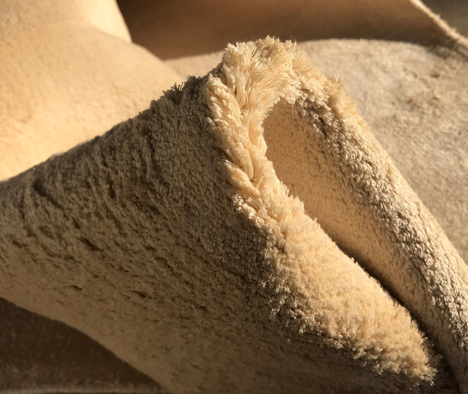 Tappeto orientale 170x240 cm Tappeto beige Tessuto a mano Viscosa Fatto a mano Tinta unita