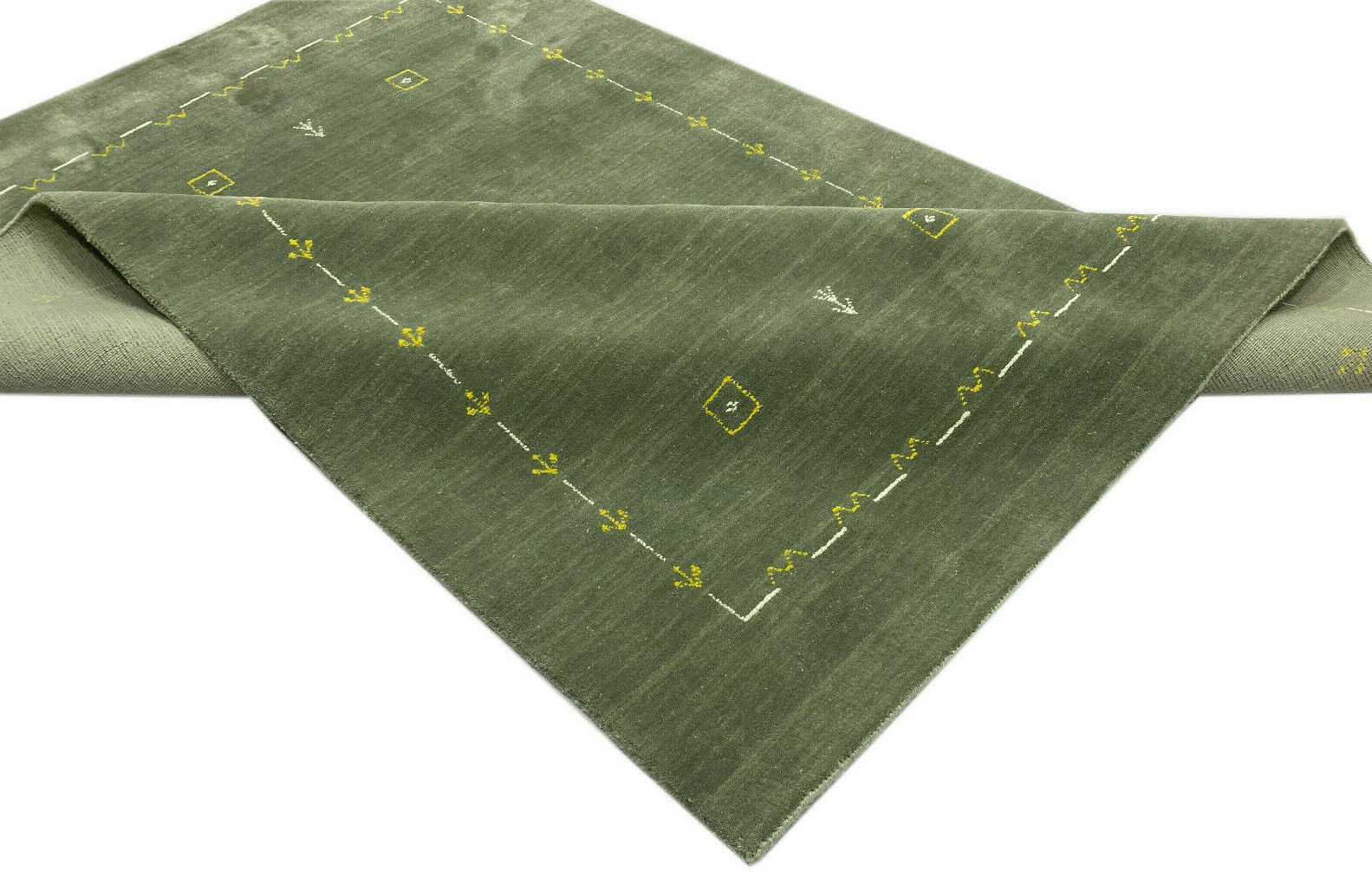 Grau Gabbeh Teppich Viskose Fine Orientteppich Handgewebt 170x240 CM