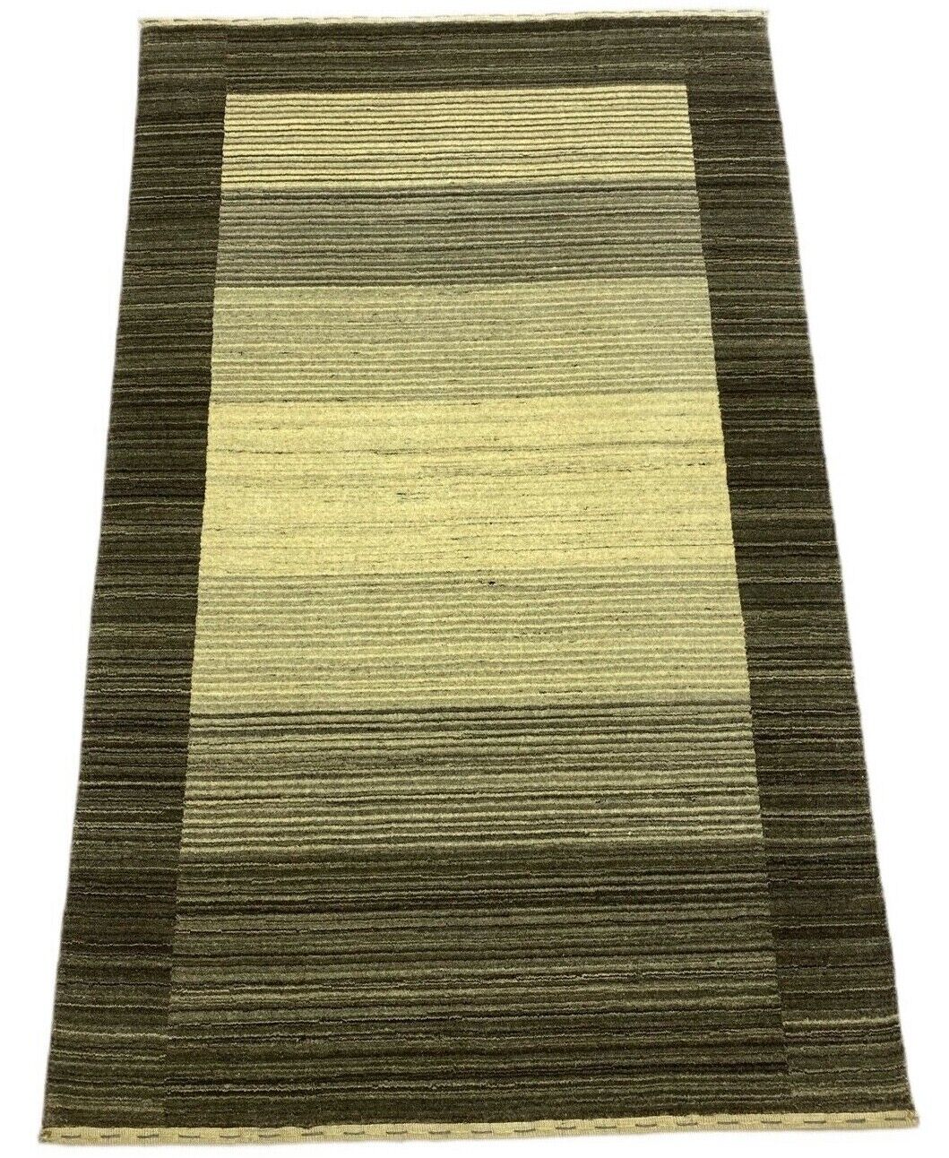 Teppich 100% Wolle Grau Beige Gabbeh lori Handgewebt 118x187 cm Naturwolle S98