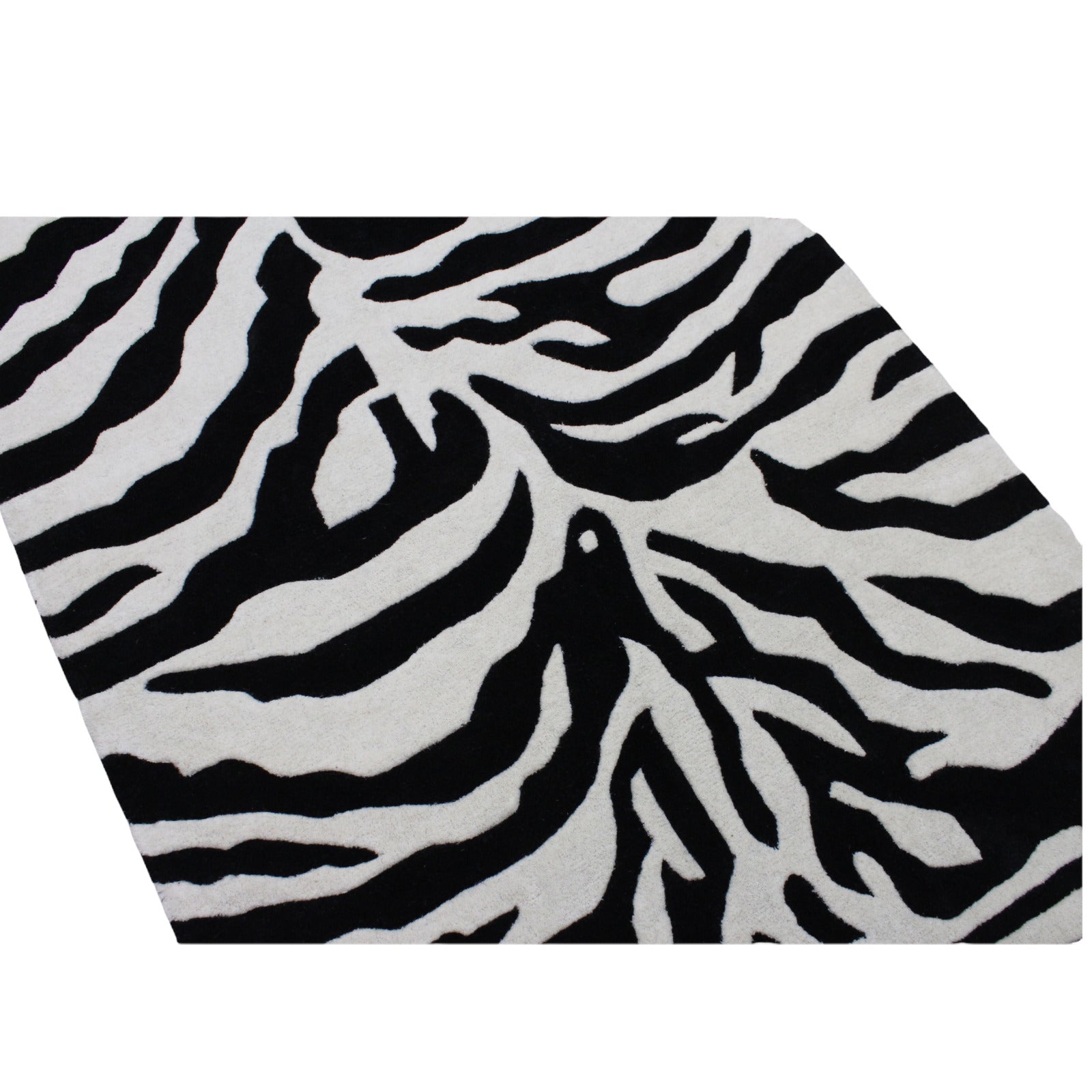 Schwarz Beige 100% Wolle  Teppich 120X180 CM Handarbeit Handgetuftet ME5