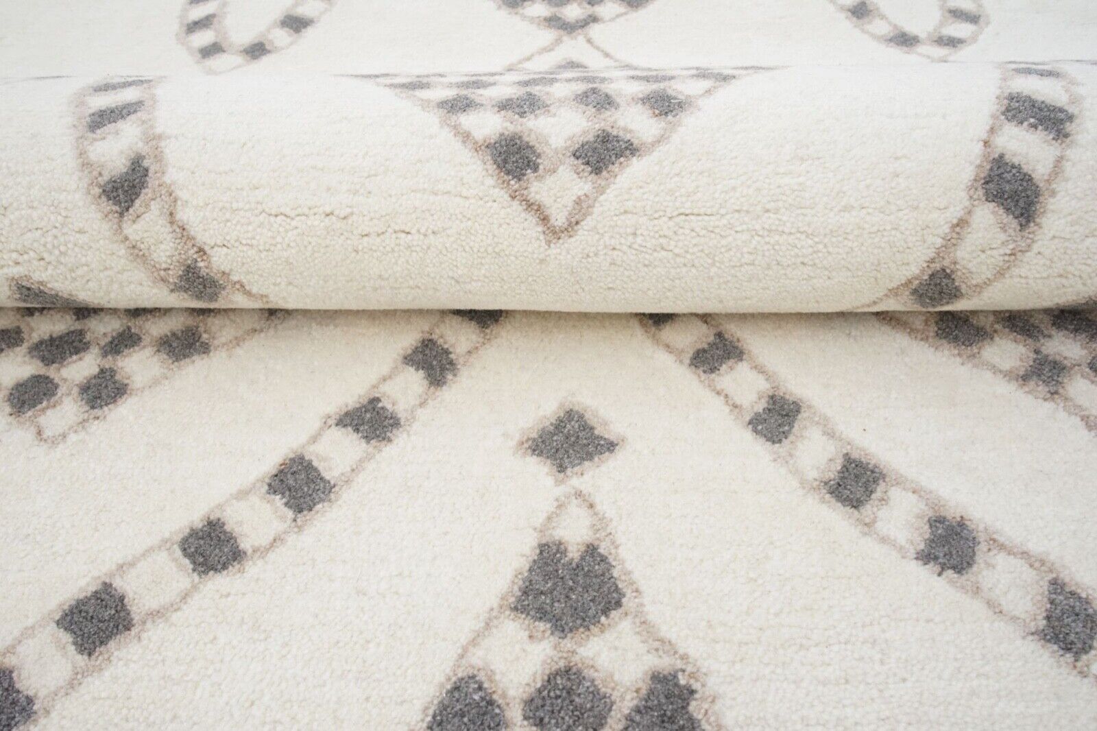 Teppich 100% Wolle Beige Braun 160X230 cm Orientteppich Handgetuftet HT319