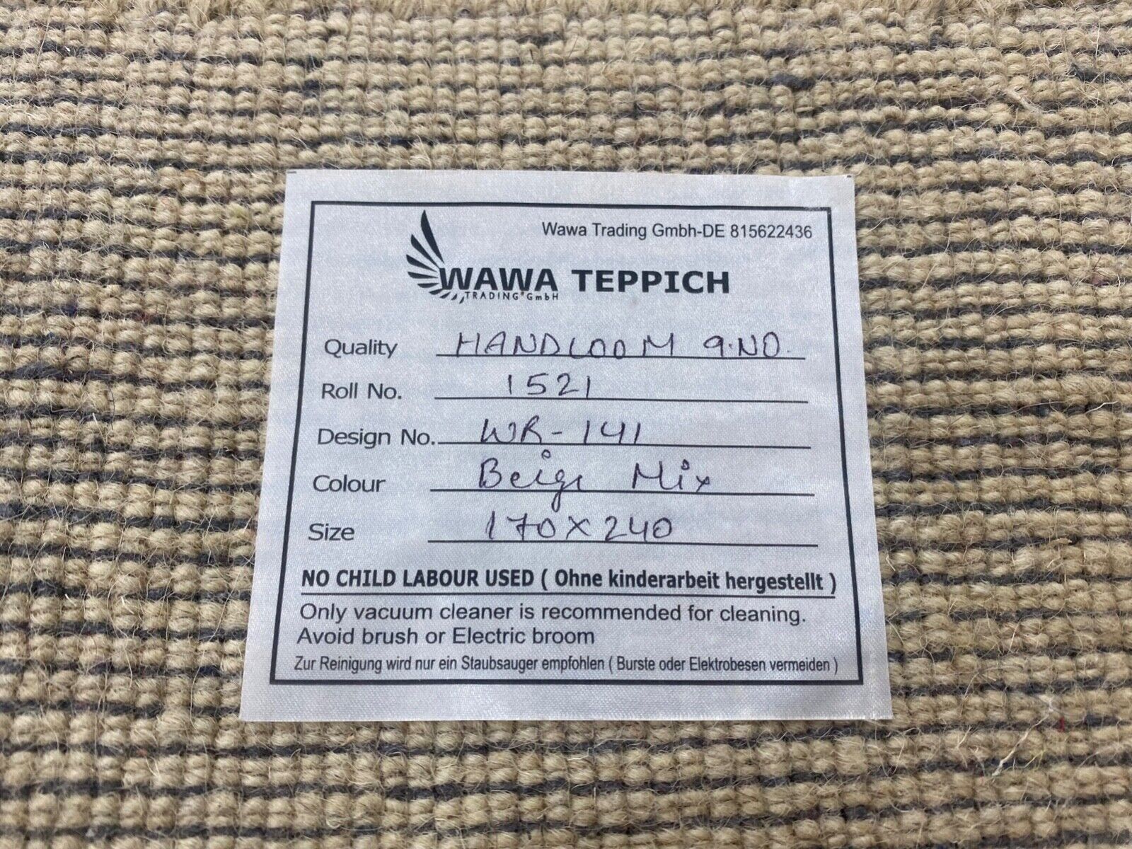 Gabbeh Teppich 100% Wolle Beige Handgefertigt 170X240 cm Loom Lori WR141