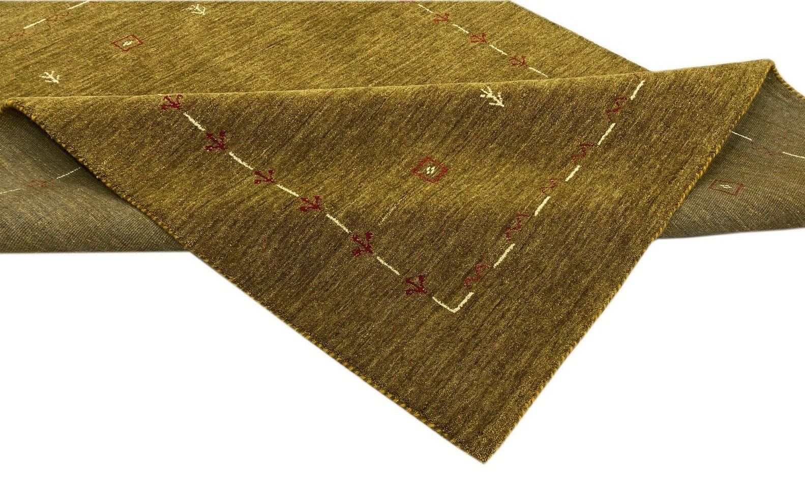 Wohnzimmer Braun Gabbeh Teppich 100% Wolle 175x240 cm Orient Handgewebt W9