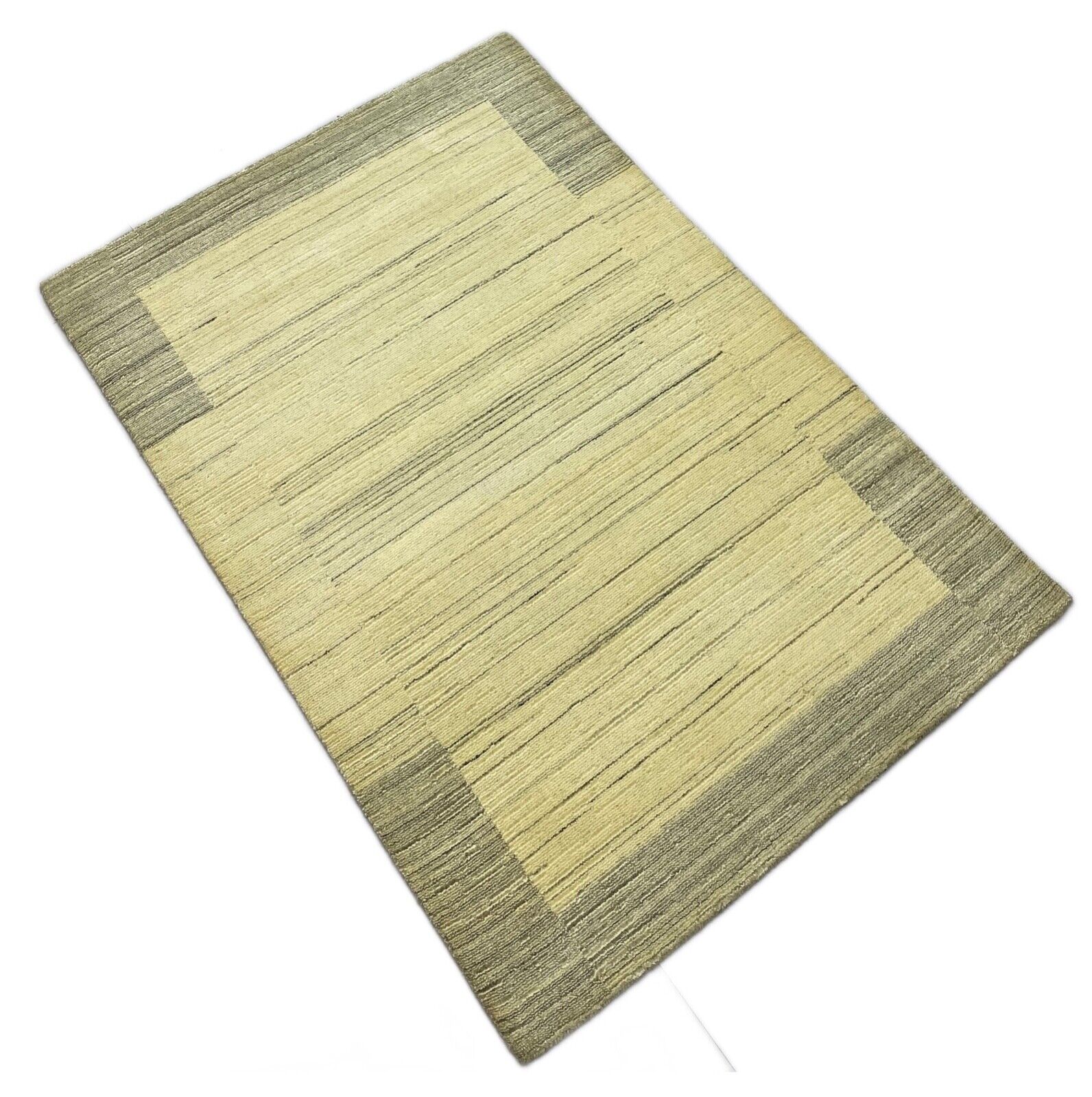 Preproga Gabbeh, bež/siva, volna/viskoza, Loom Lori, ročno tkana, 120x178 cm, S17